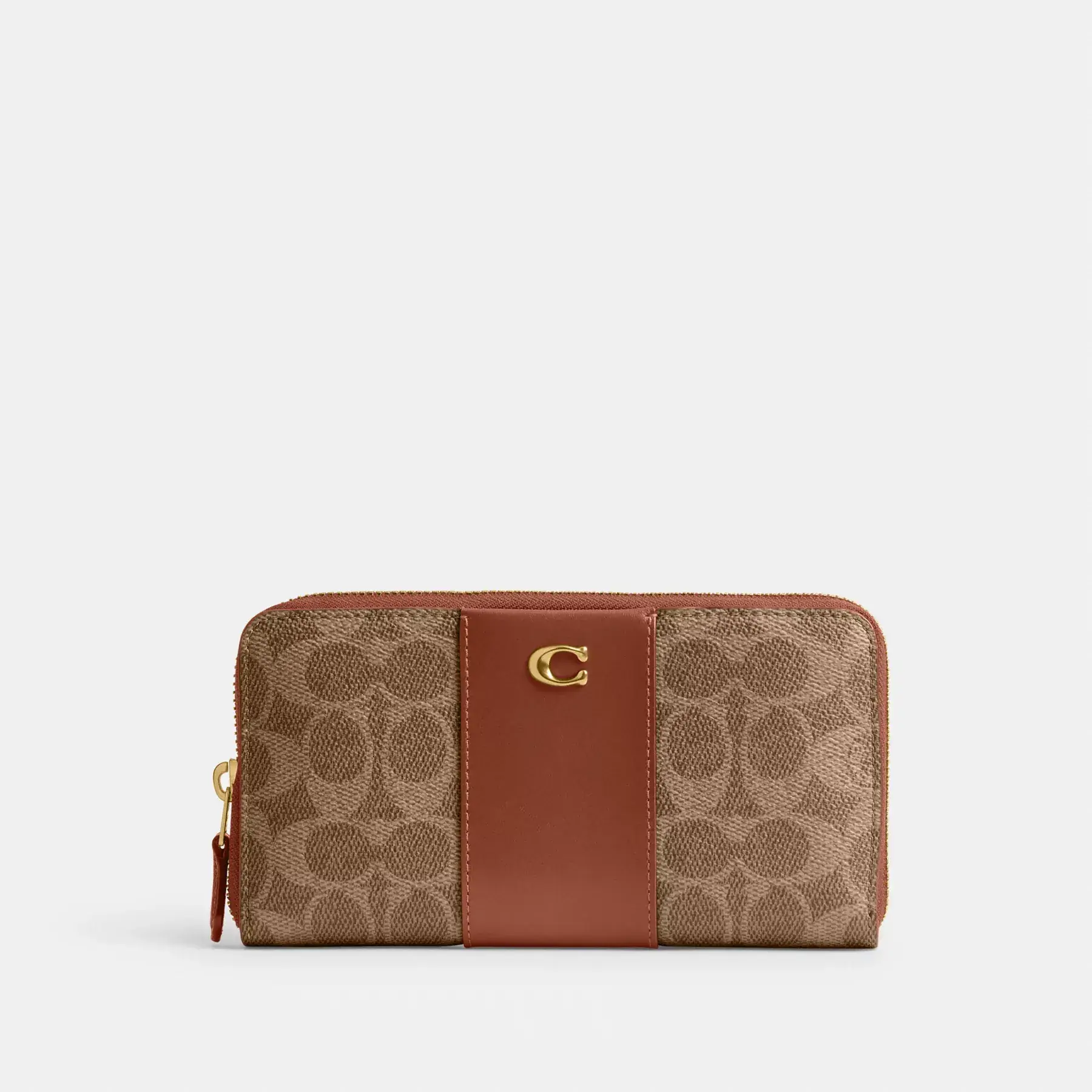 Accordion Zip Wallet In Colorblock Signature Canvas