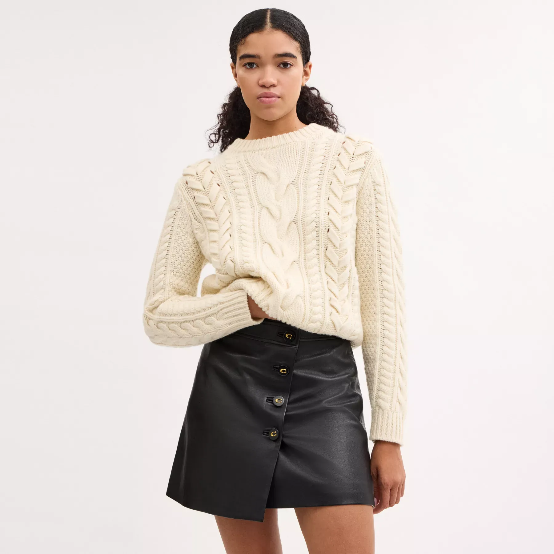 Asymmetrical Leather Skirt