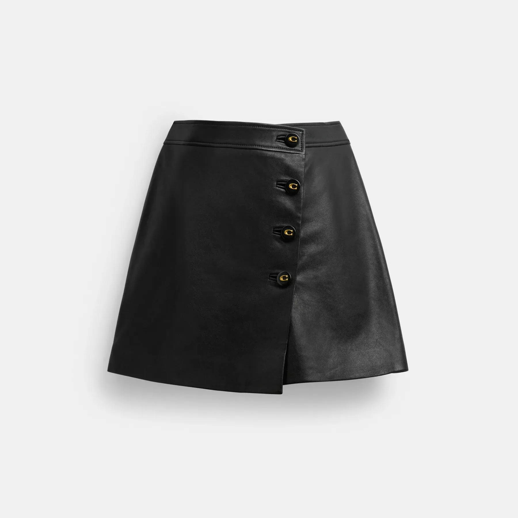 Asymmetrical Leather Skirt