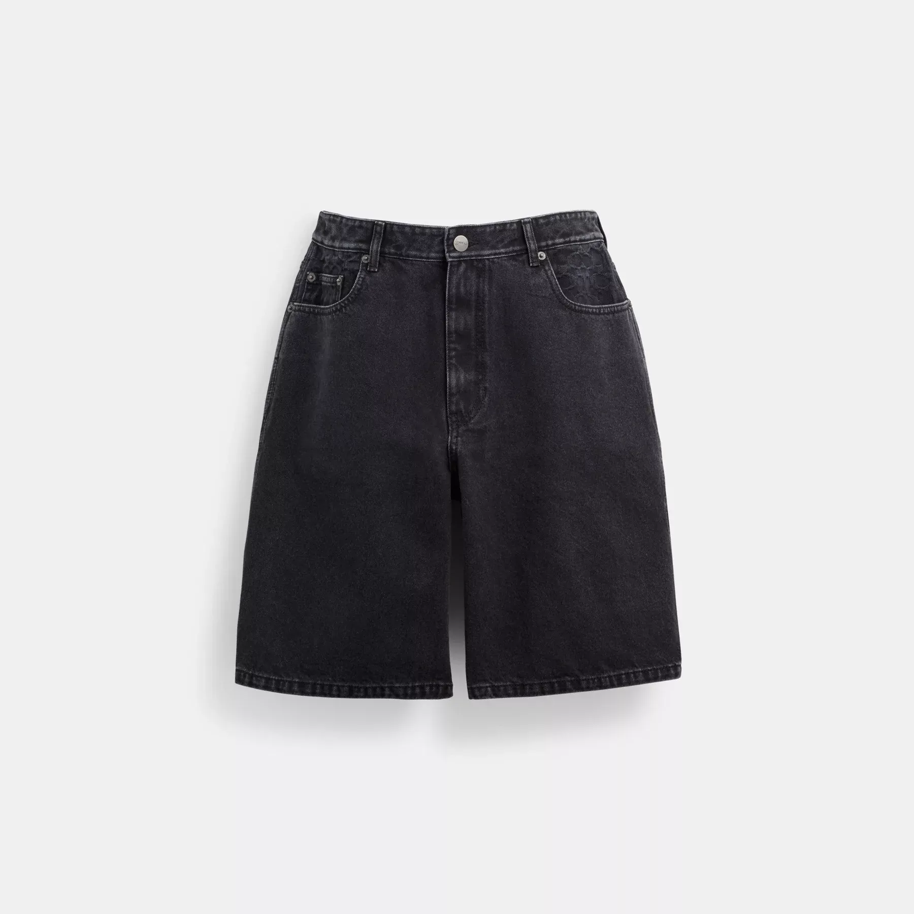 Black Denim Shorts In Organic Cotton
