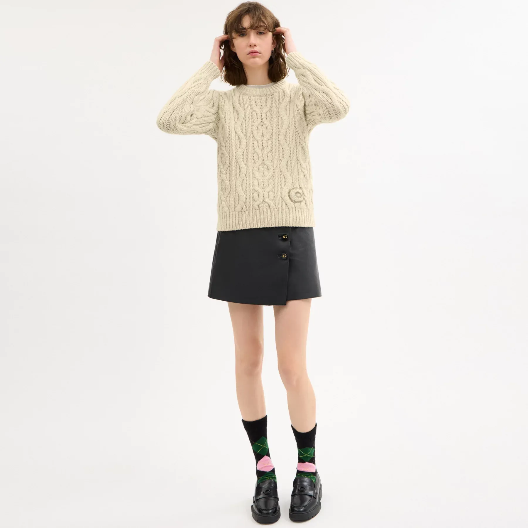 Cable Knit Crewneck Sweater