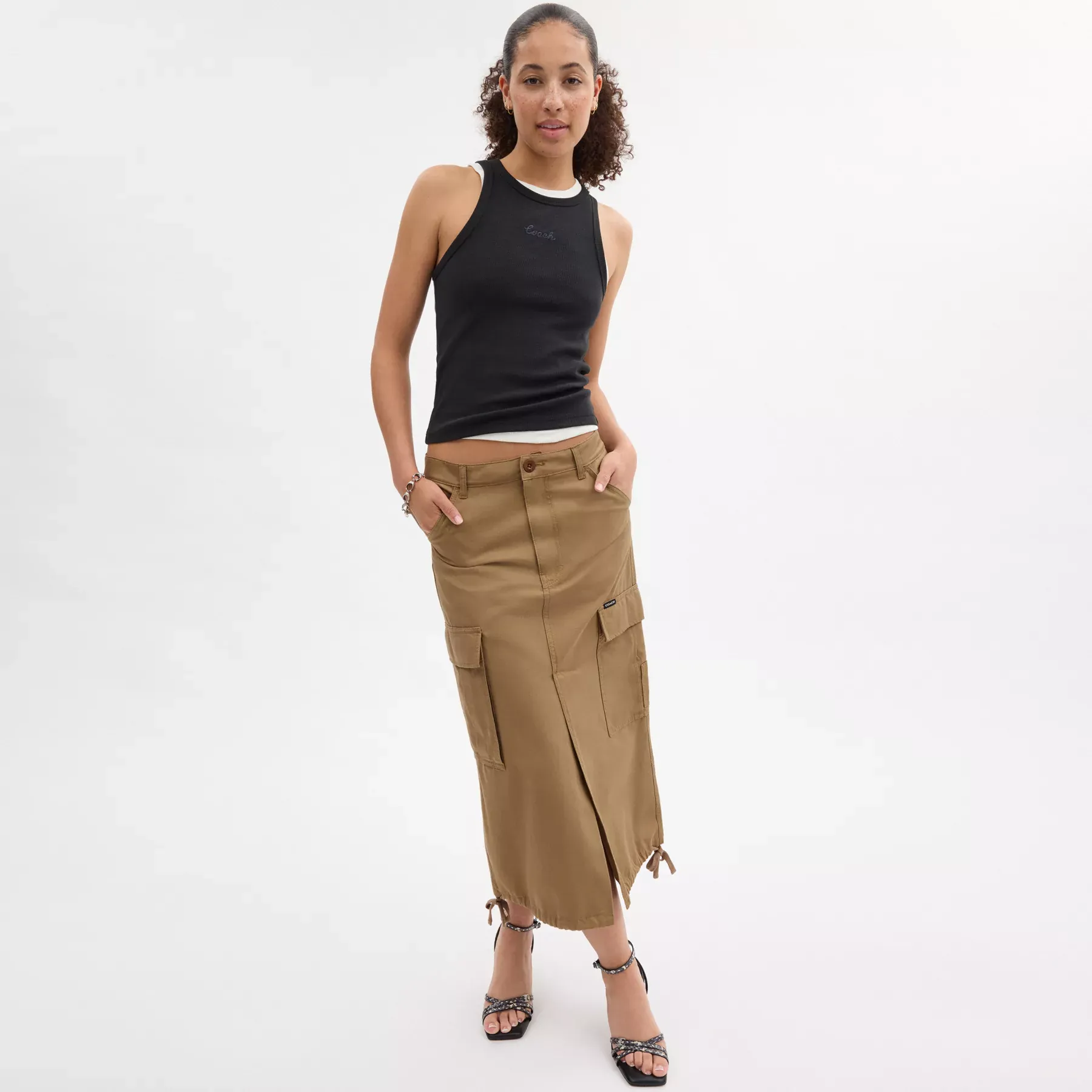 Cargo Maxi Skirt In Organic Cotton