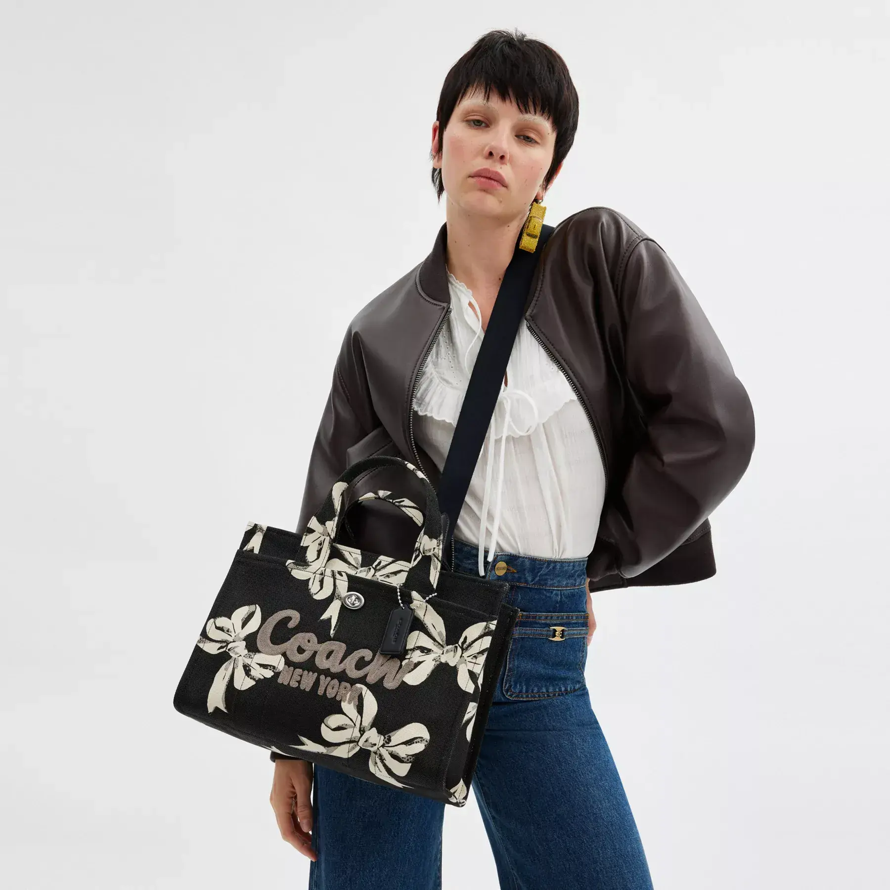 Cargo Tote Bag With Bow Print Cargo Tote Bag With Bow Print