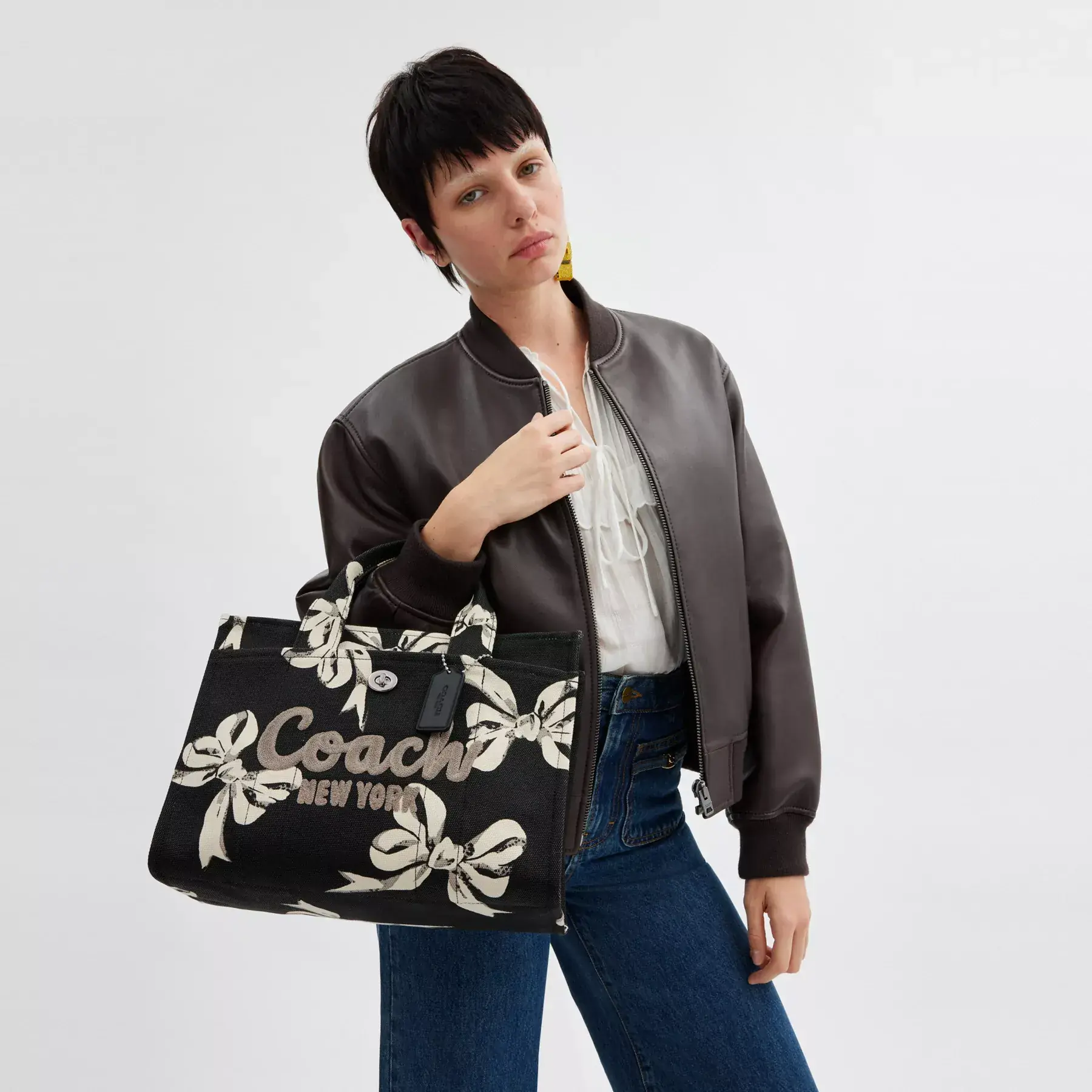 Cargo Tote Bag With Bow Print Cargo Tote Bag With Bow Print