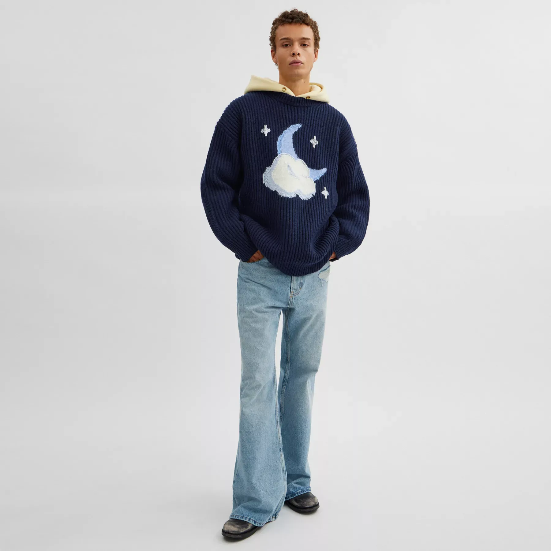 Chunky Graphic Sweater In Recycled Wool