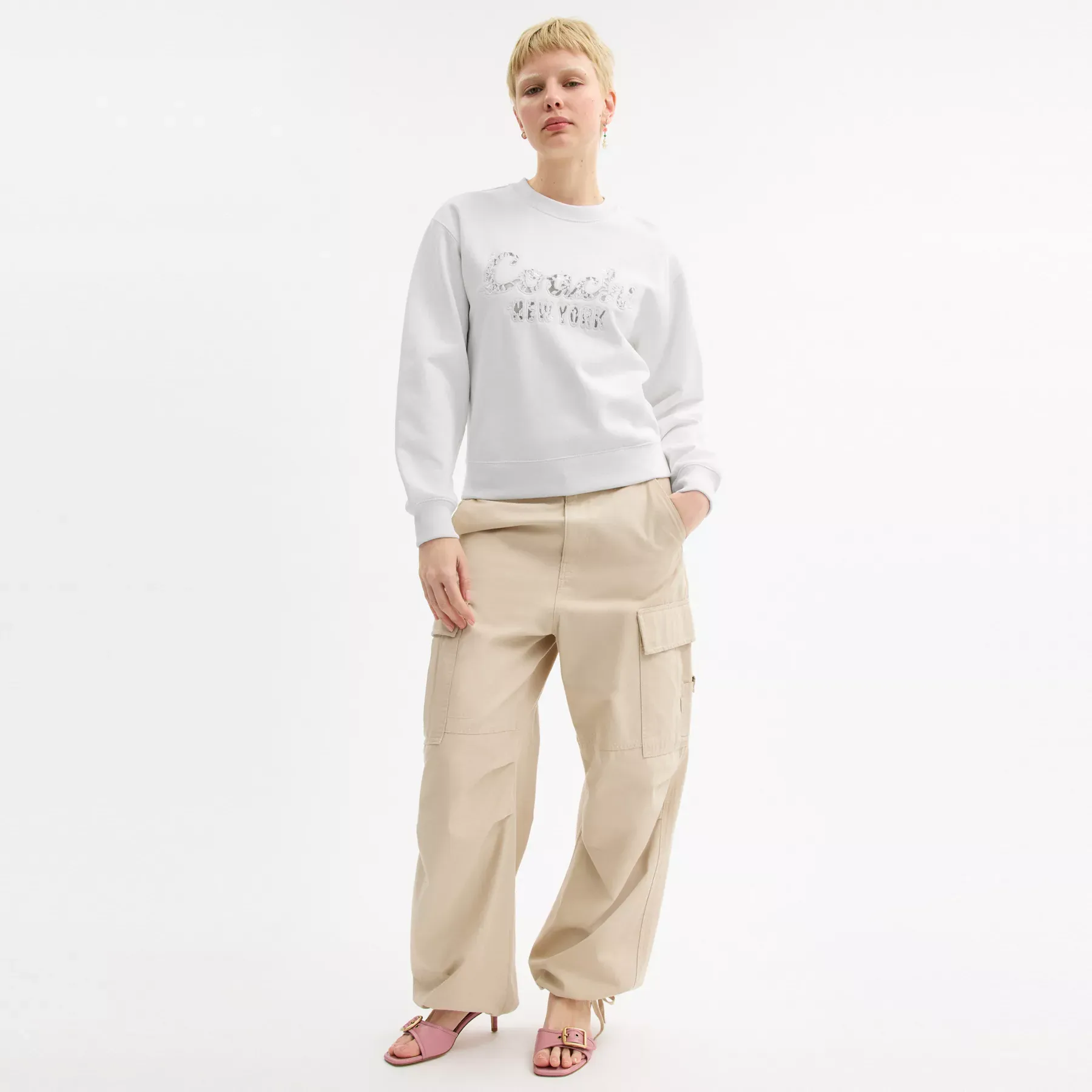 Cursive Coach Embroidered Sweatshirt