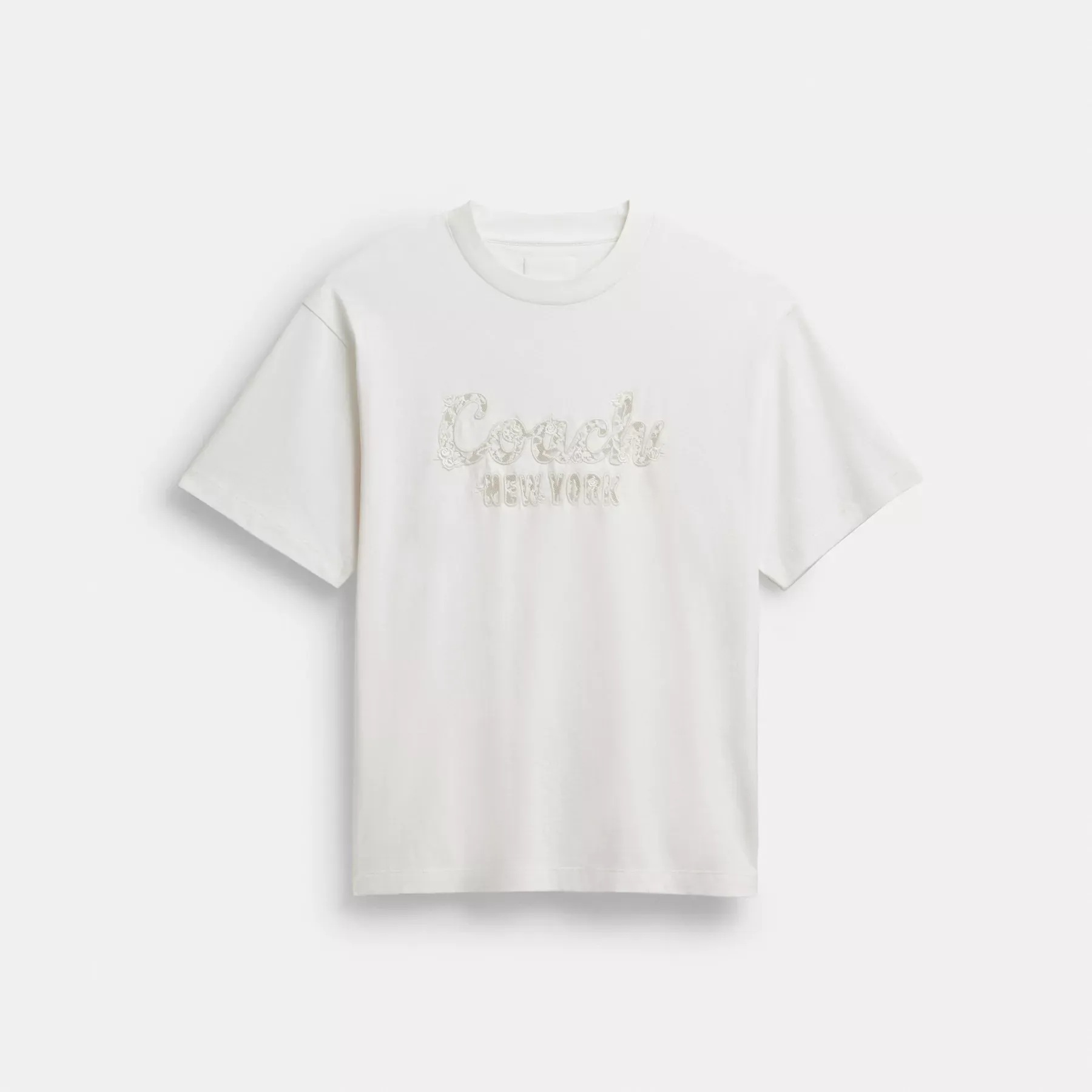 Cursive Coach Embroidered T-Shirt In Organic Cotton