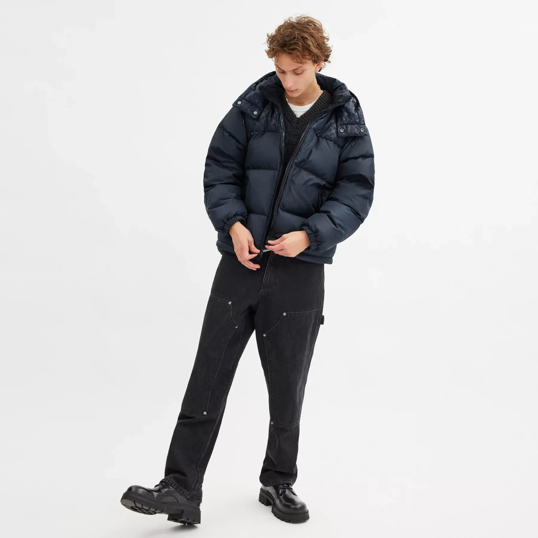 Down Puffer Jacket In Recycled Polyester