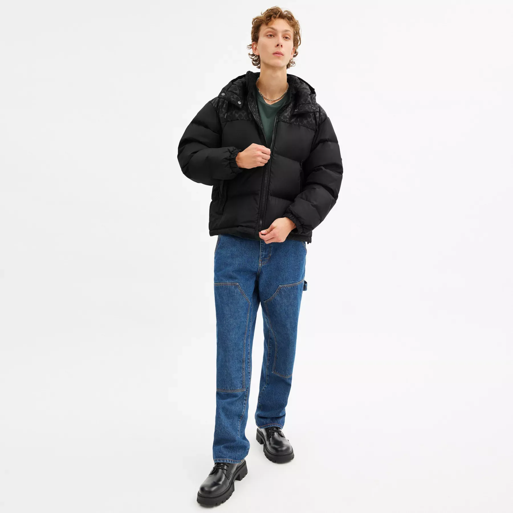 Down Puffer Jacket In Recycled Polyester