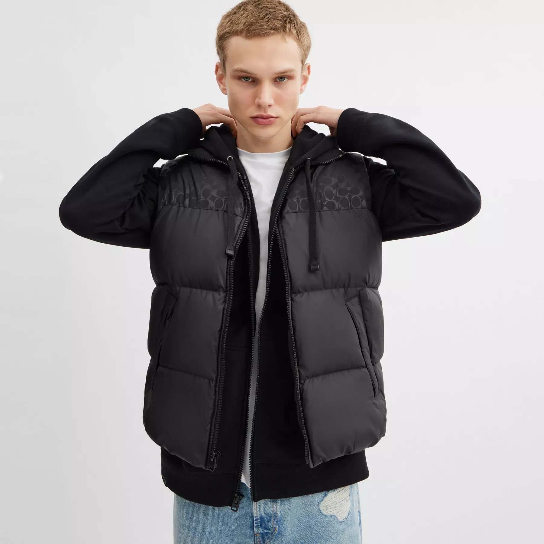Down Puffer Vest In Recycled Polyester