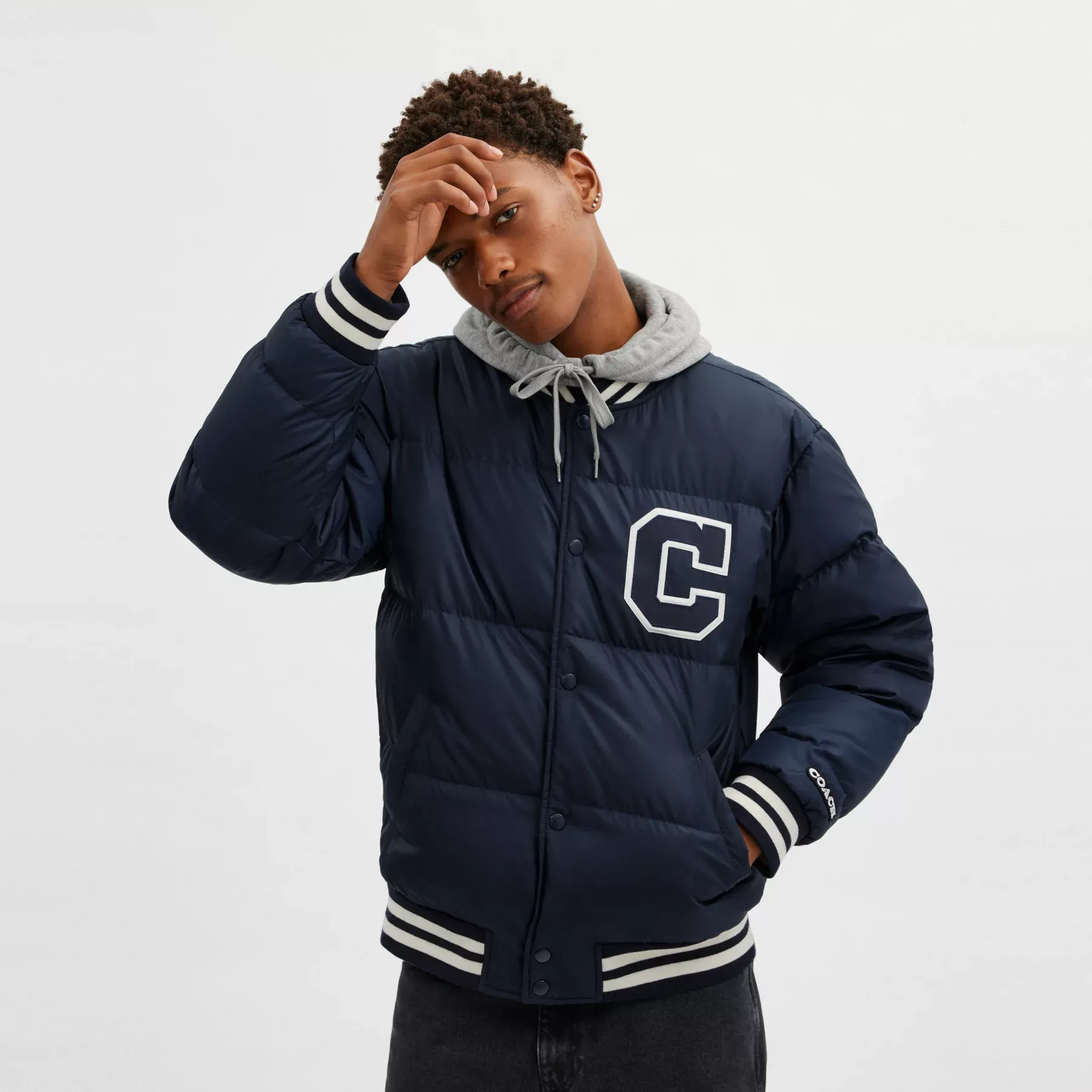 Down Varsity Jacket In Recycled Polyester