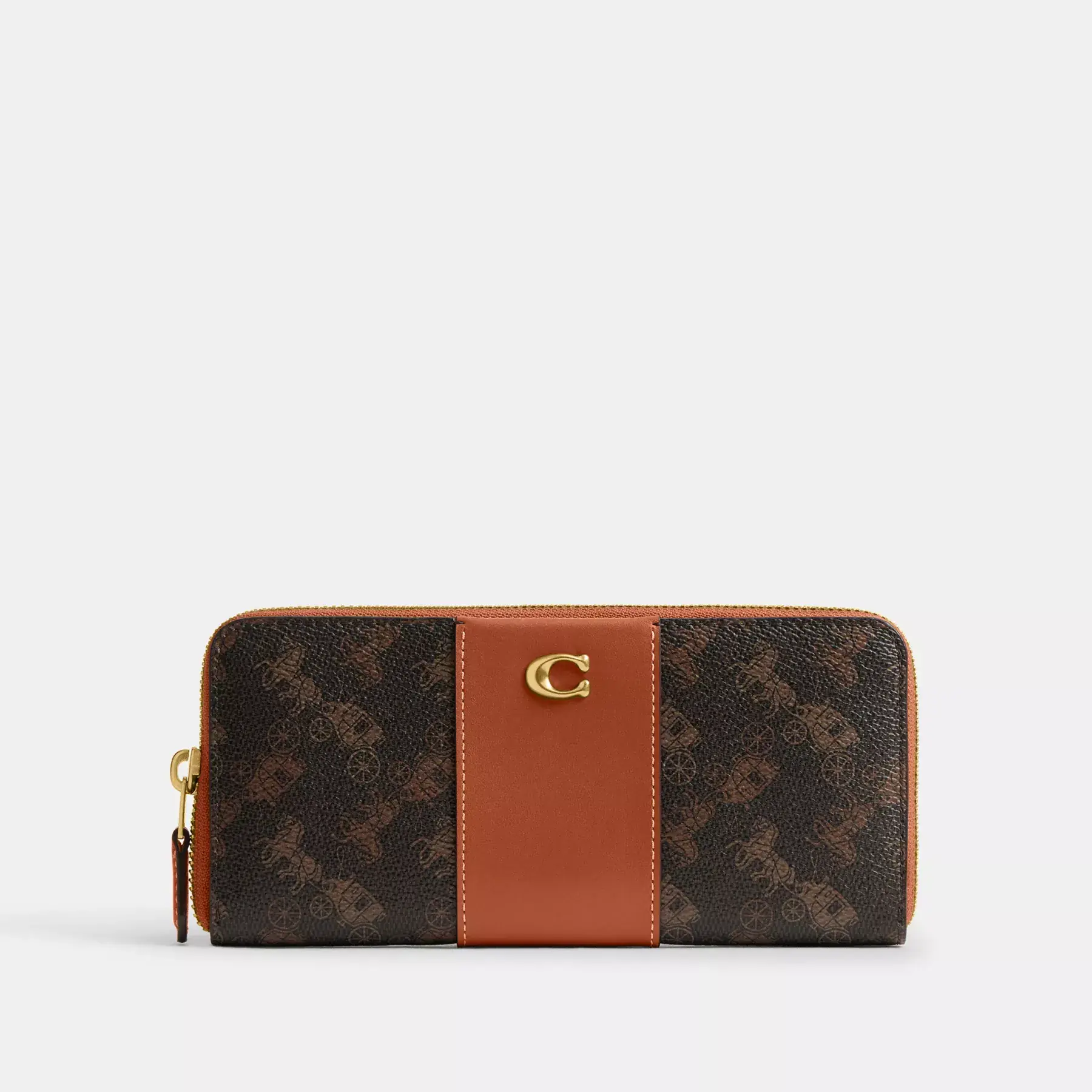 Essential Slim Accordion Zip Wallet With Horse And Carriage Print