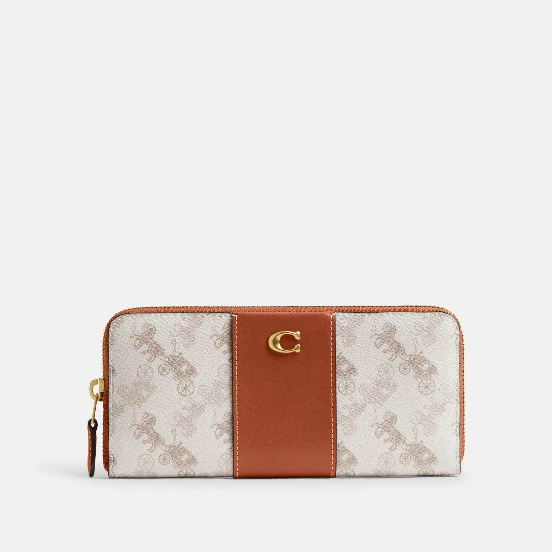 Essential Slim Accordion Zip Wallet With Horse And Carriage Print