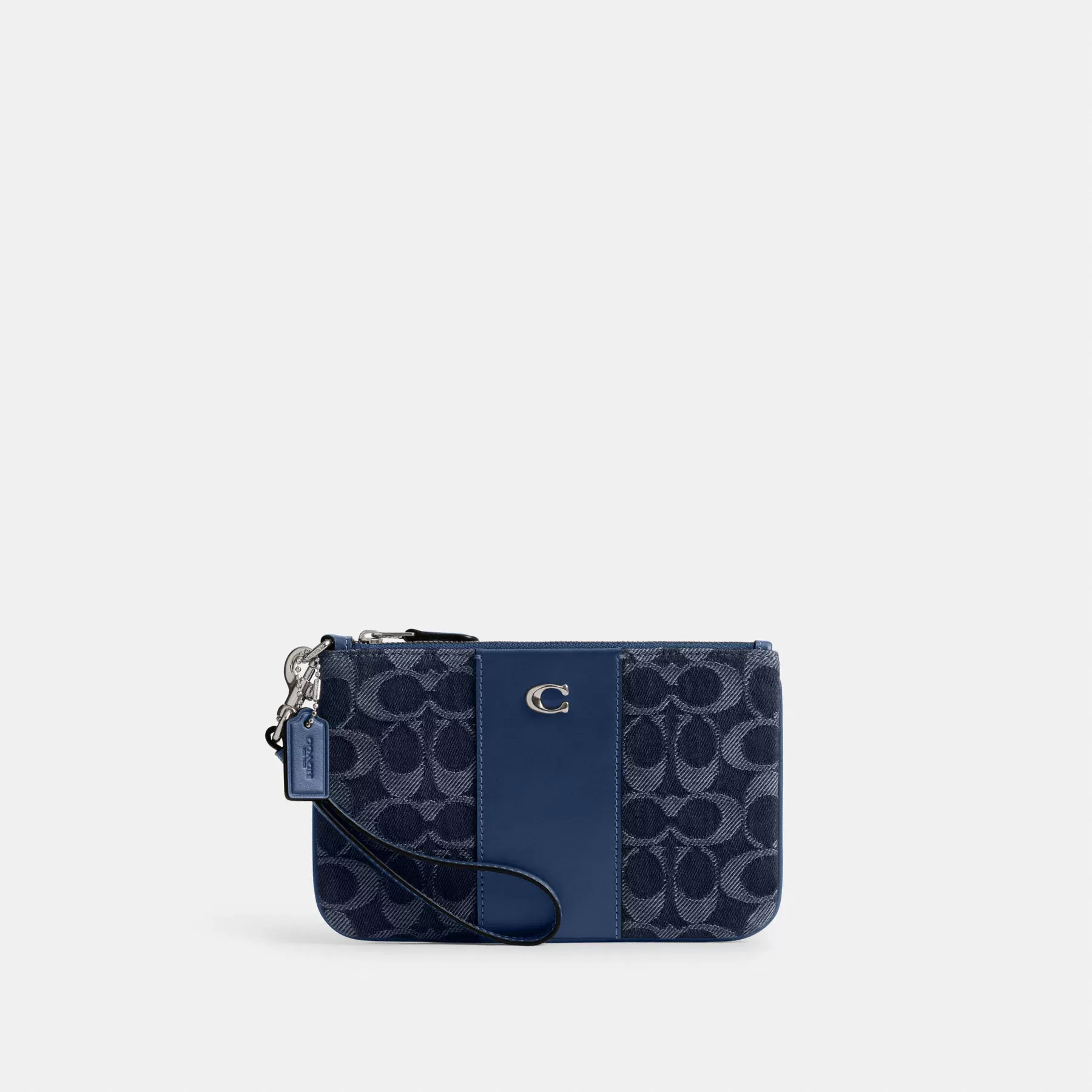 Essential Small Wristlet In Signature Denim