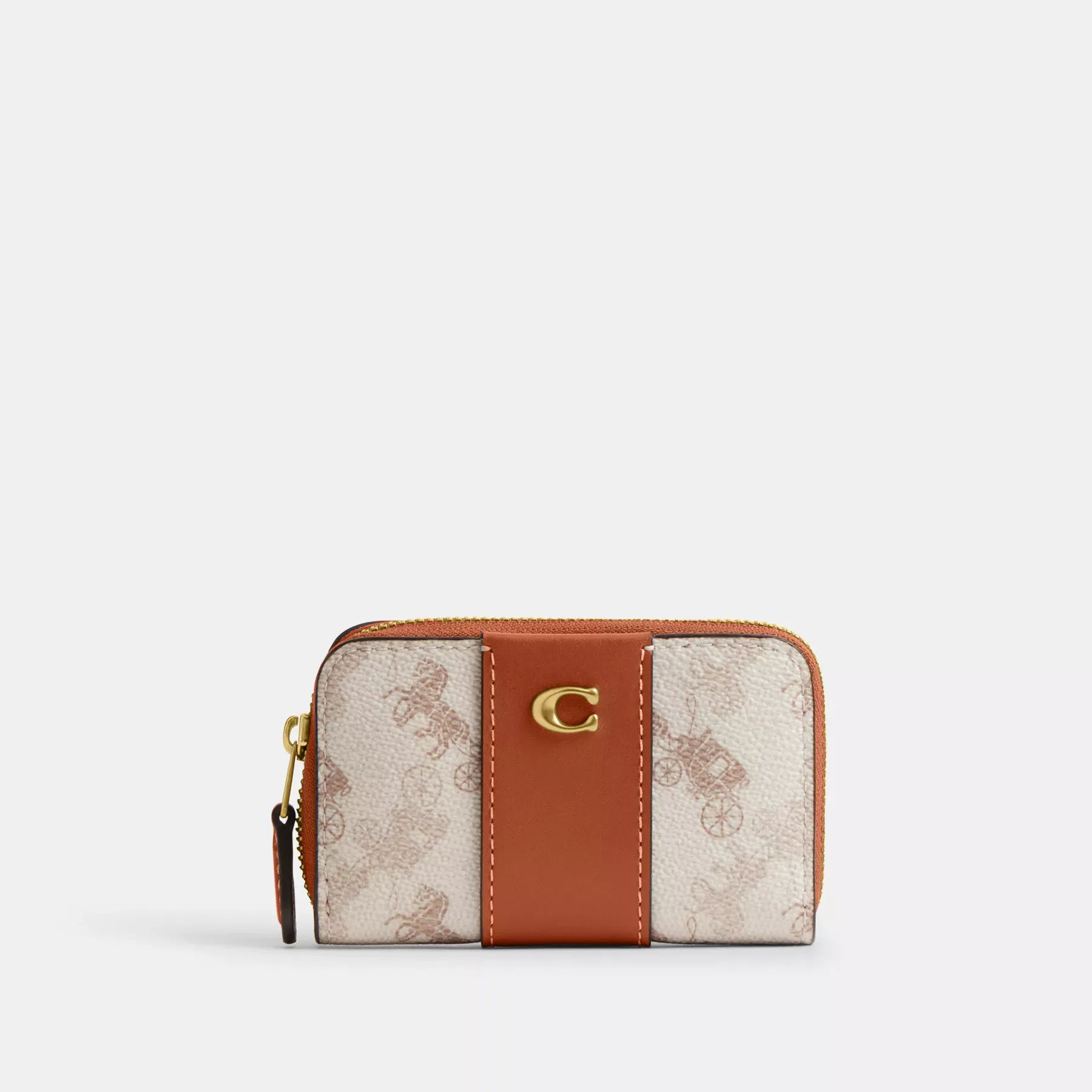 Essential Small Zip Around Card Case With Horse And Carriage Print