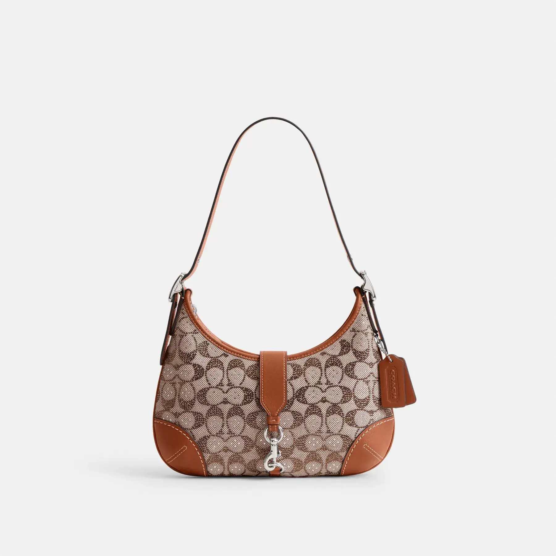 Hamptons Hobo Bag In Crystal Signature Jacquard
