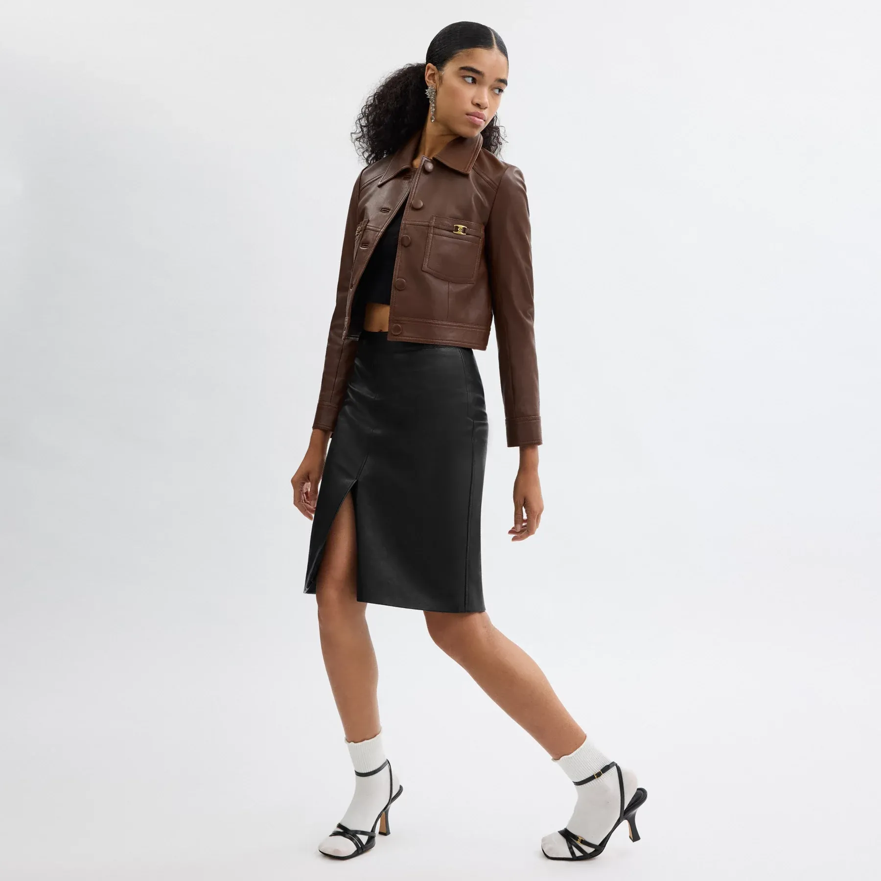 Heritage C Leather Skirt