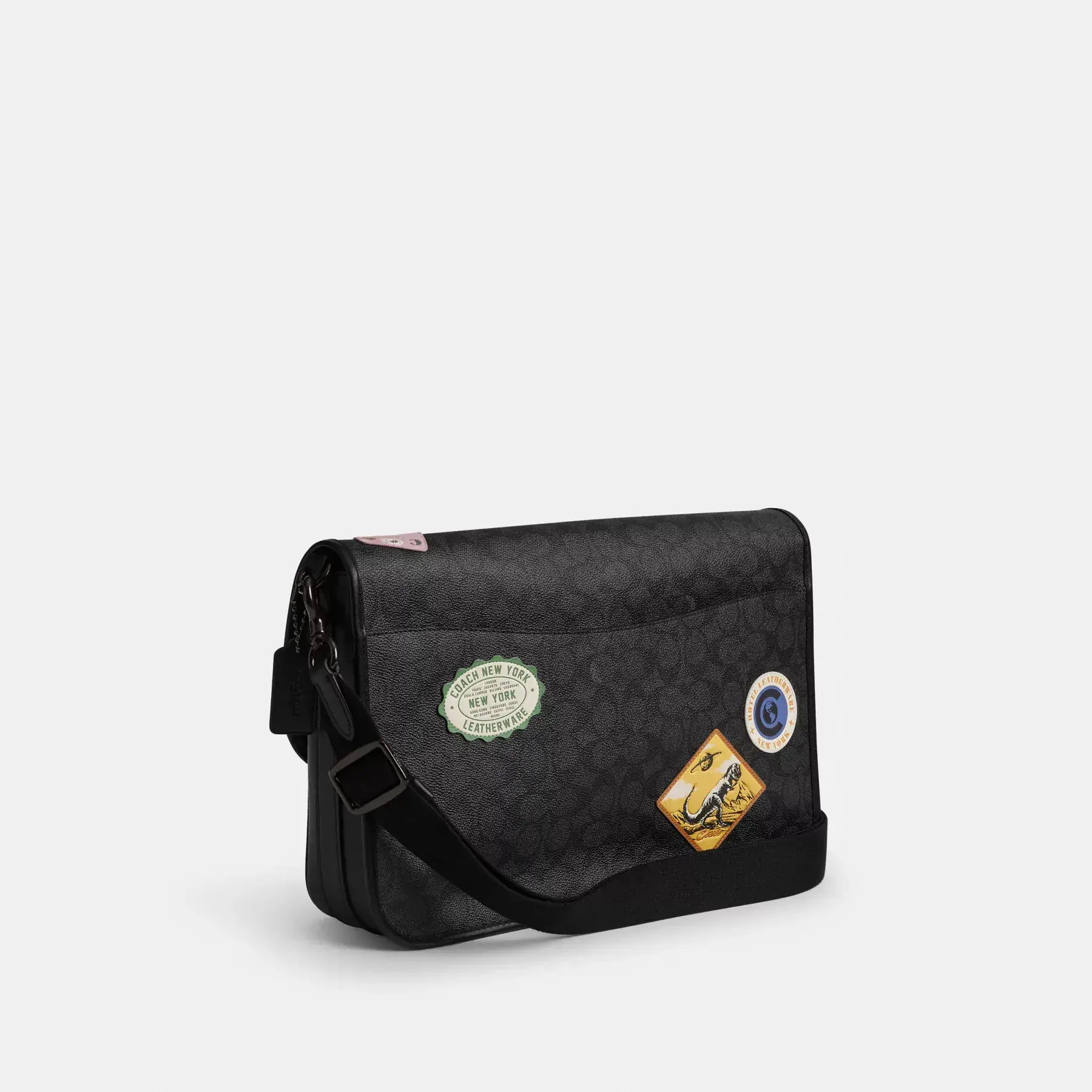 Hitch Messenger Bag In Signature Canvas With Patches
