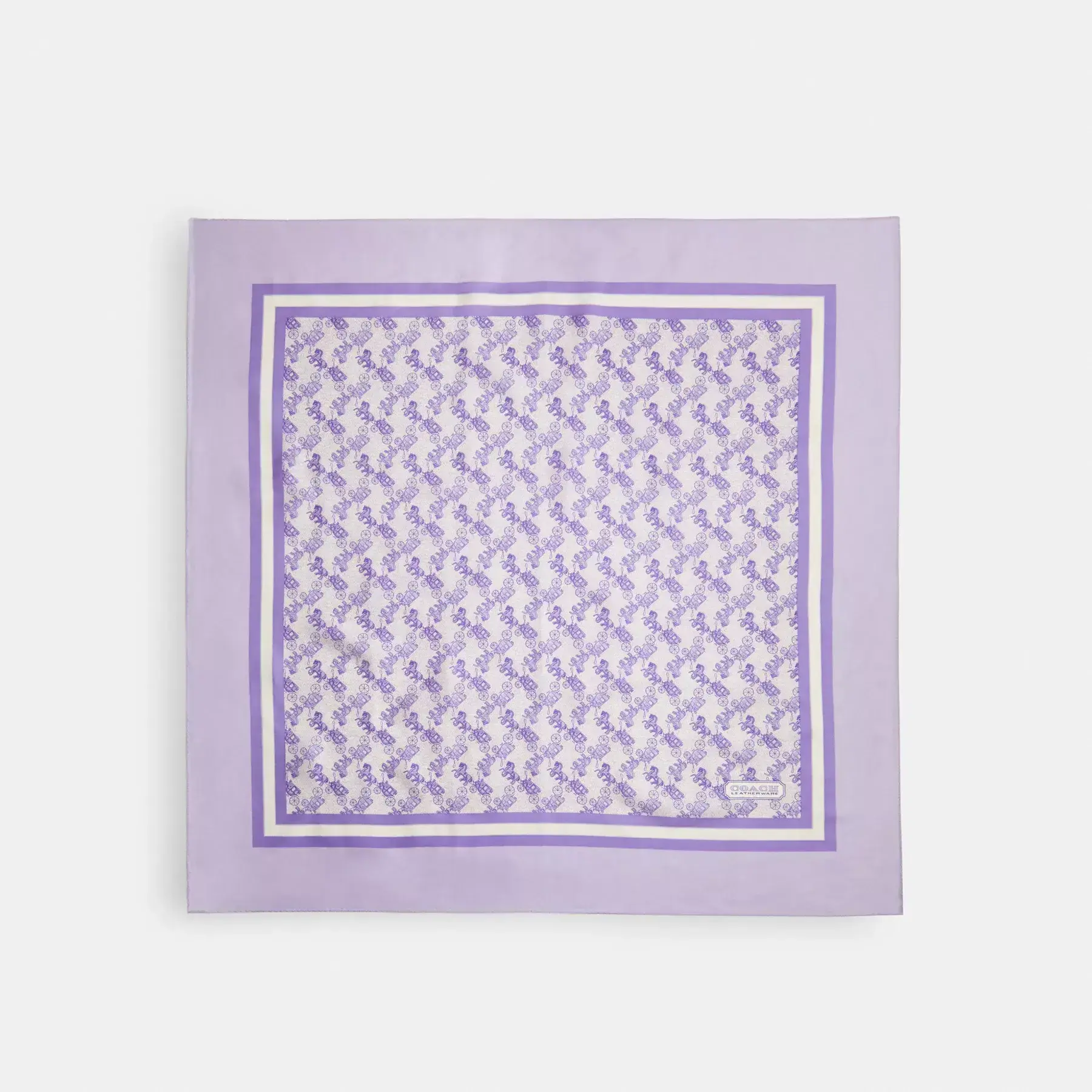 Horse And Carriage Print Silk Square Scarf