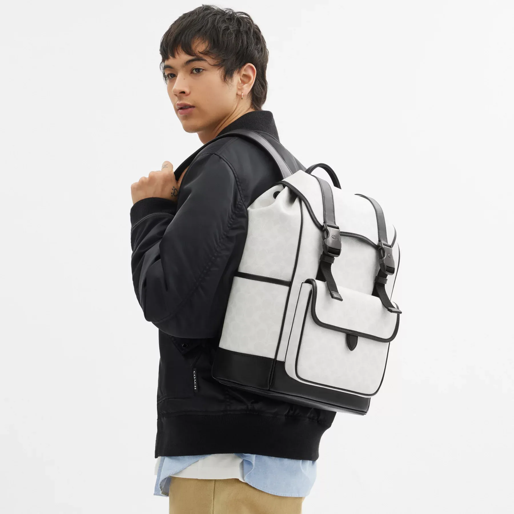 League Flap Backpack In Signature Canvas League Flap Backpack In Signature Canvas