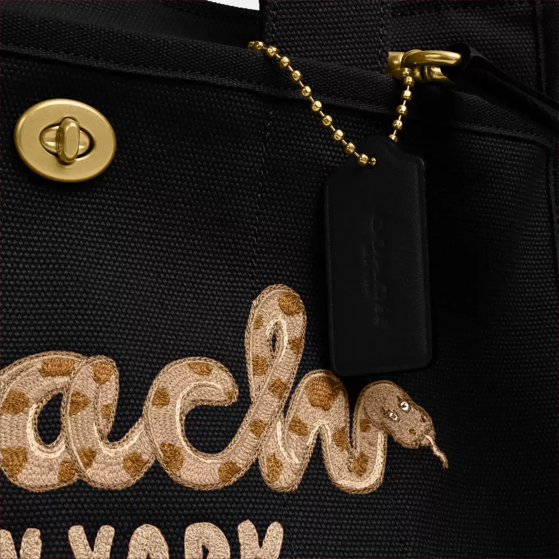 New Year Cargo Tote Bag With Coach Snake Script New Year Cargo Tote Bag With Coach Snake Script