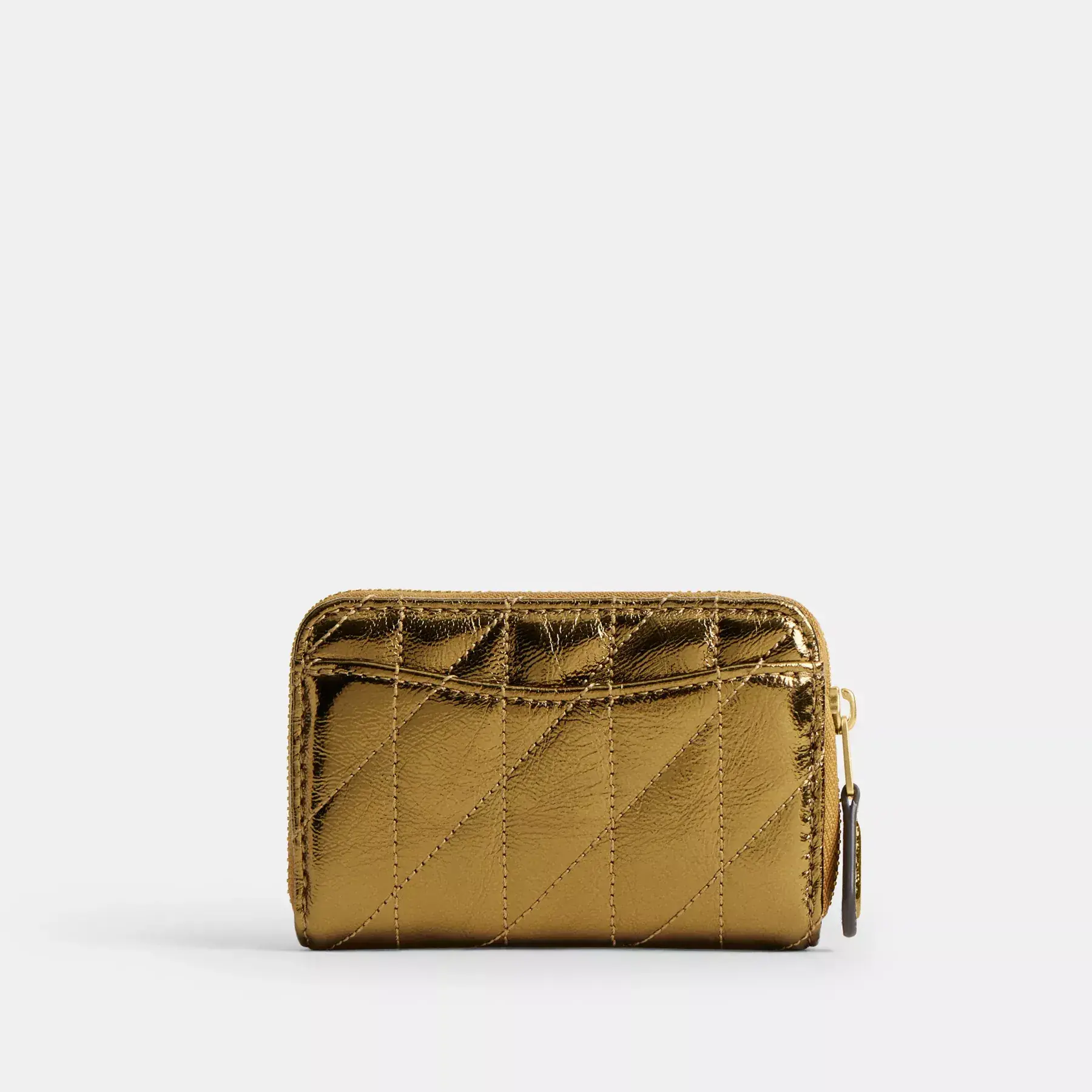 New Year Essential Small Zip Around Card Case With Quilting