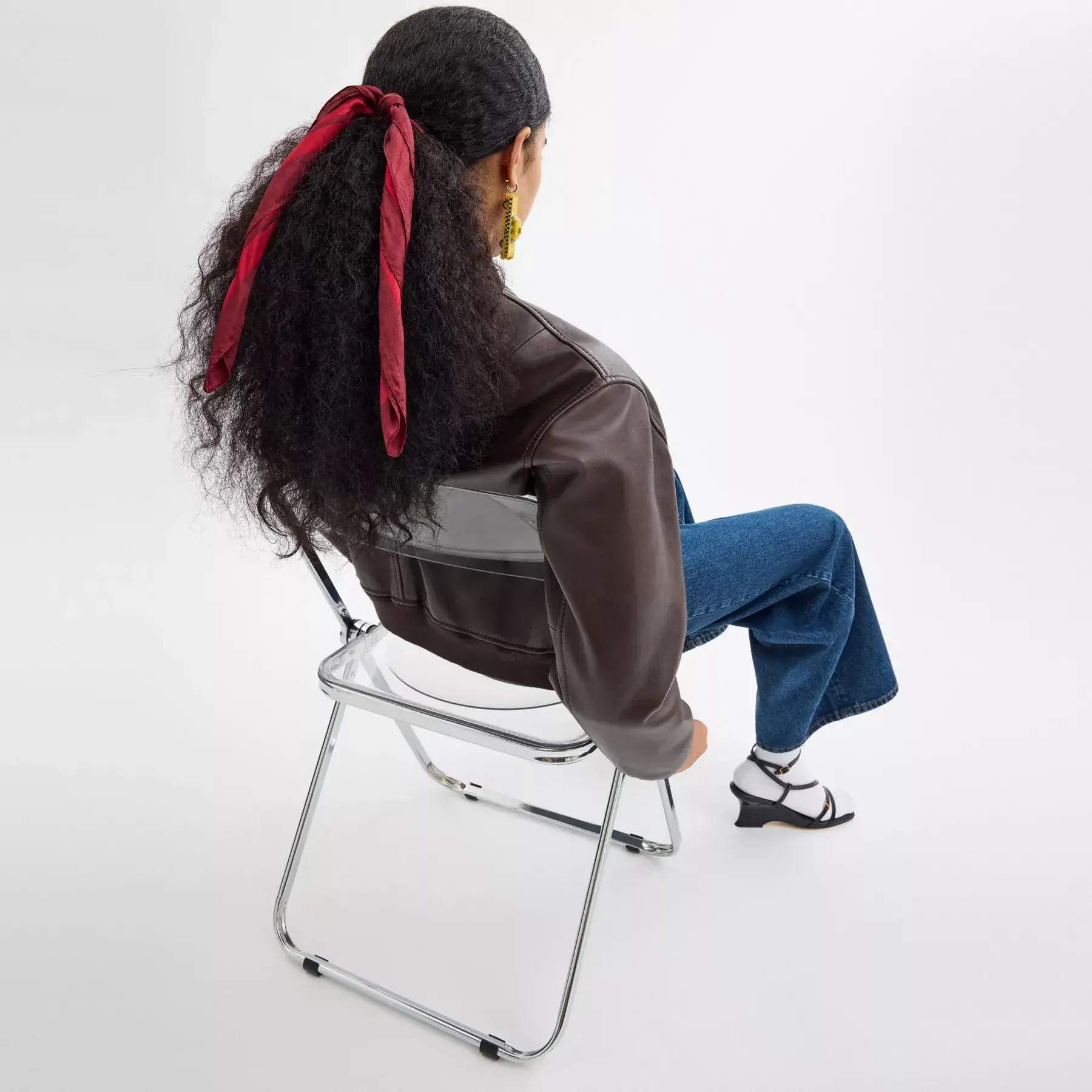 New Year Silk Bandana With Coach Snake Script Print