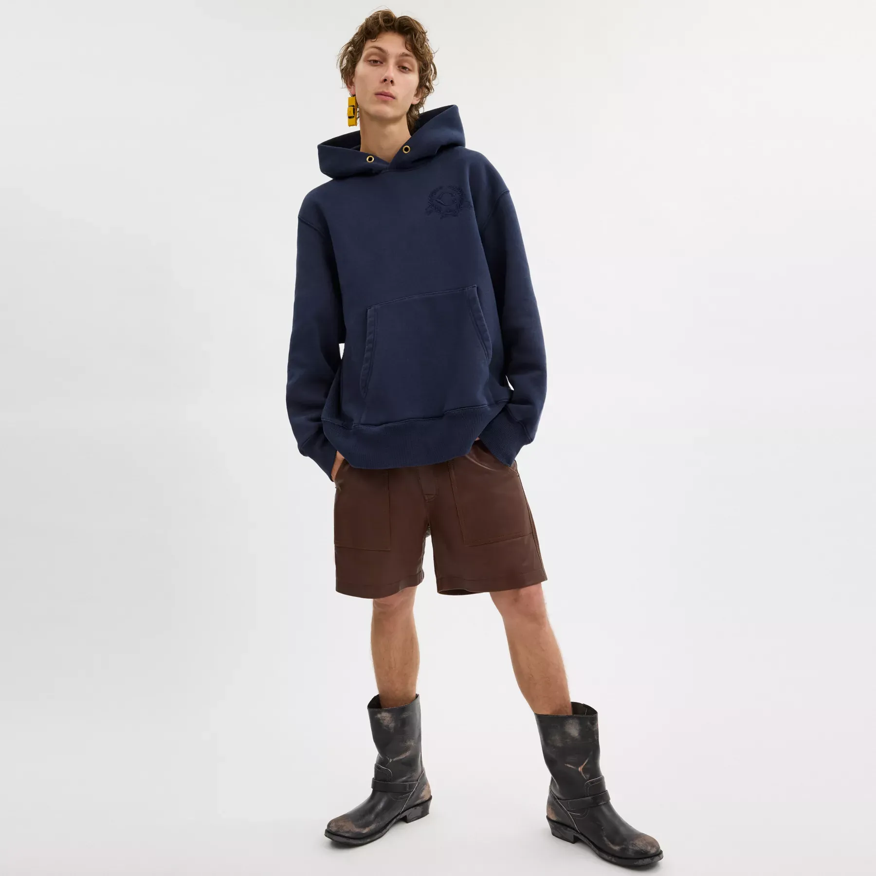 Oversized Signature Crest Hoodie In Organic Cotton