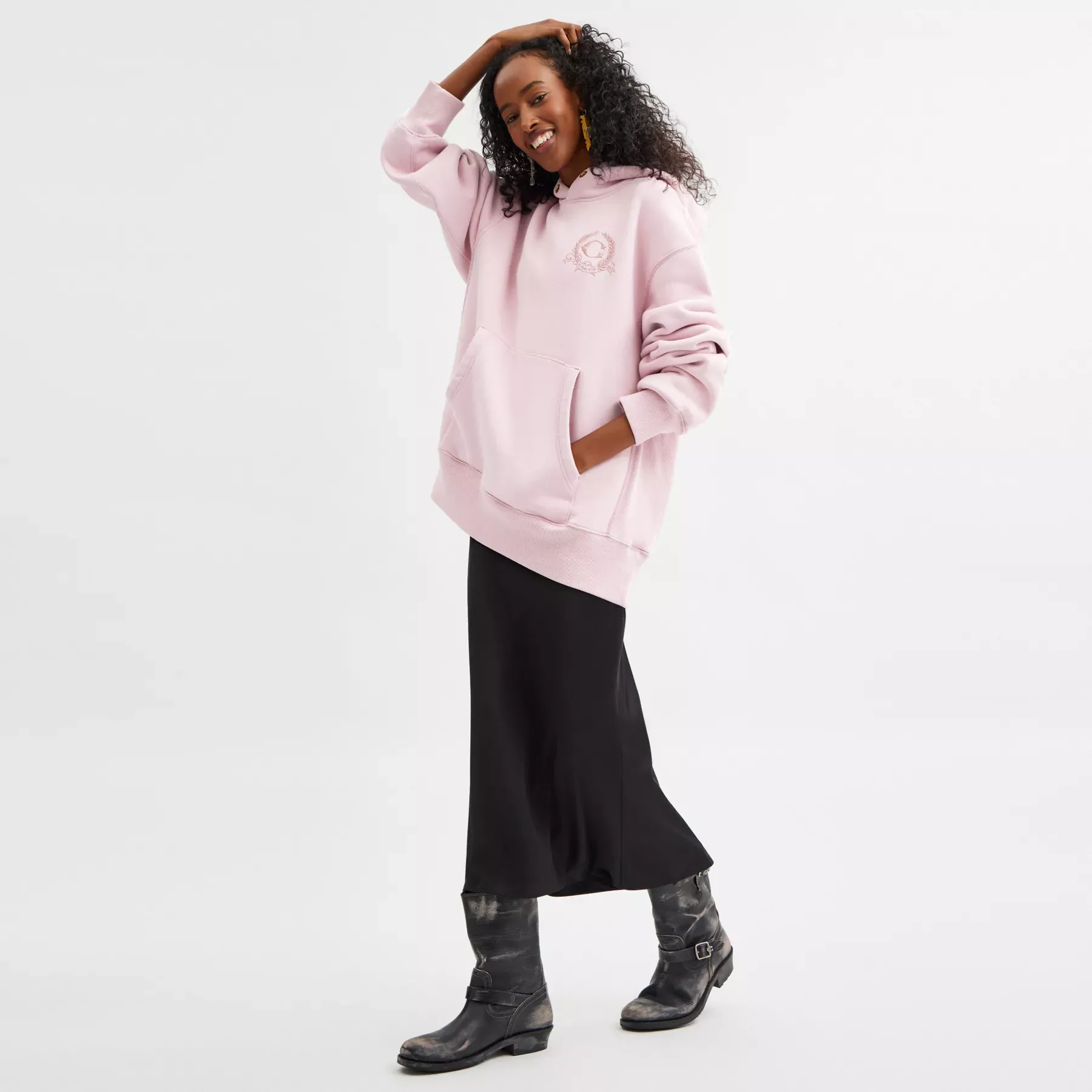 Oversized Signature Crest Hoodie In Organic Cotton