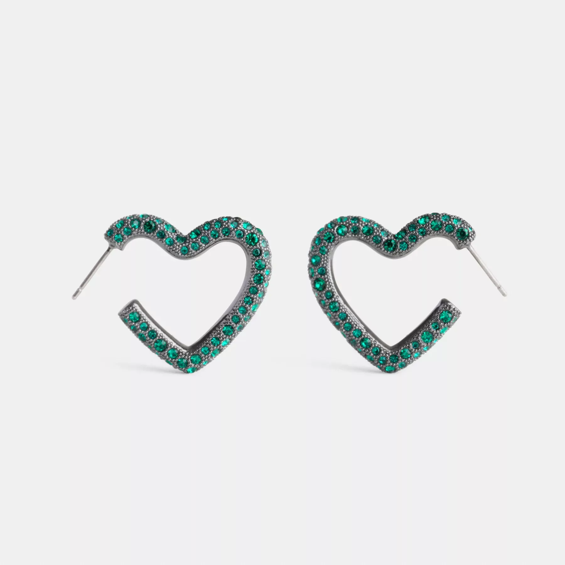 Pavé Heart Hoop Earrings