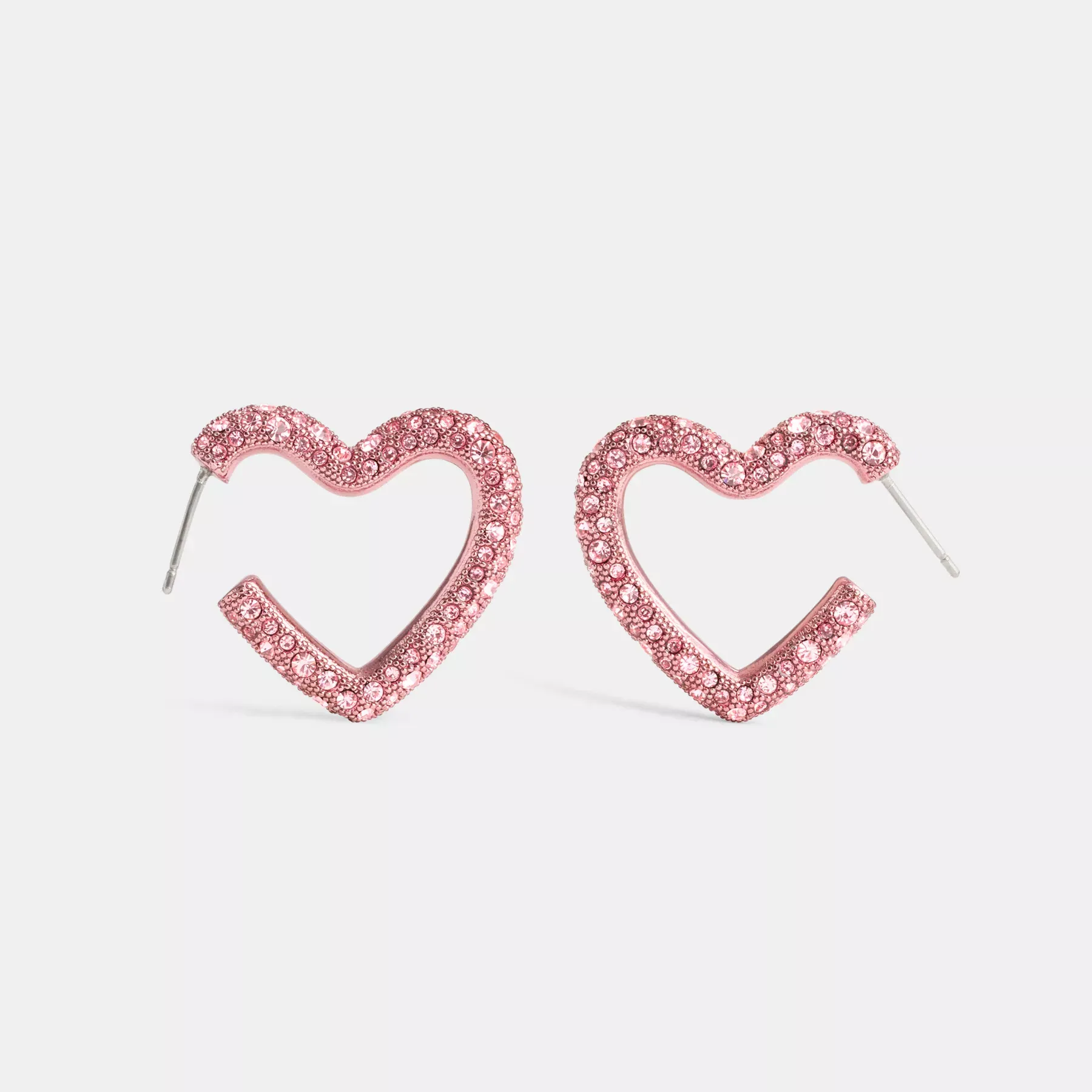Pavé Heart Hoop Earrings