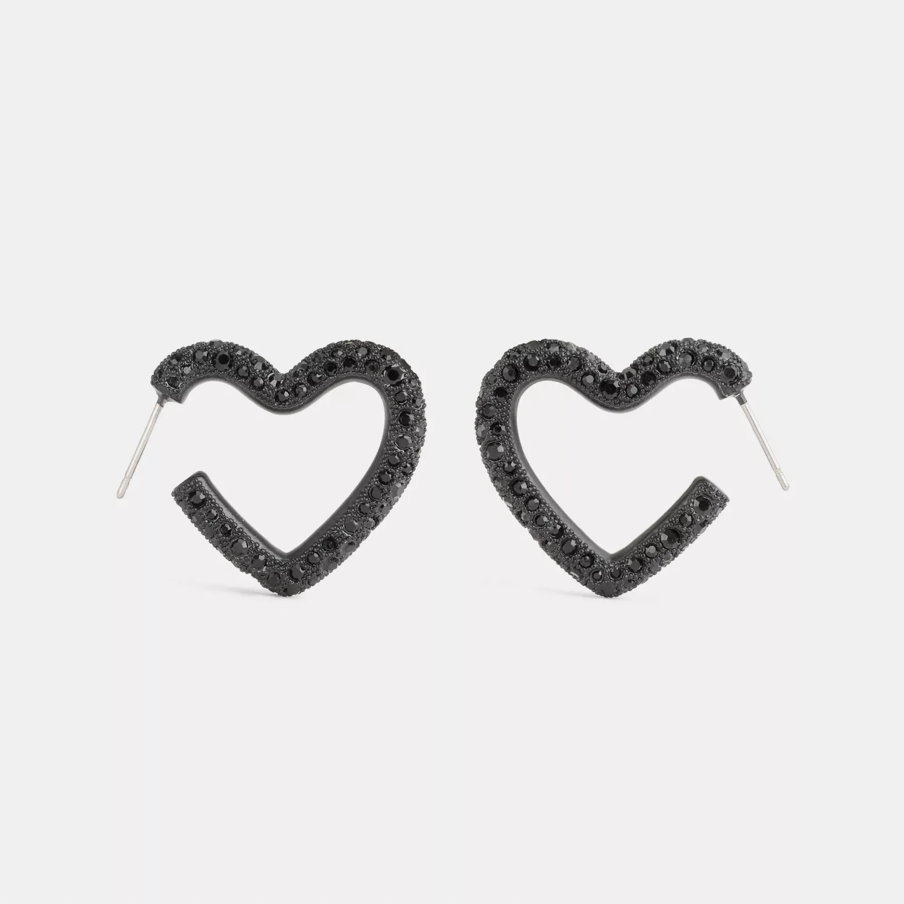 Pavé Heart Hoop Earrings