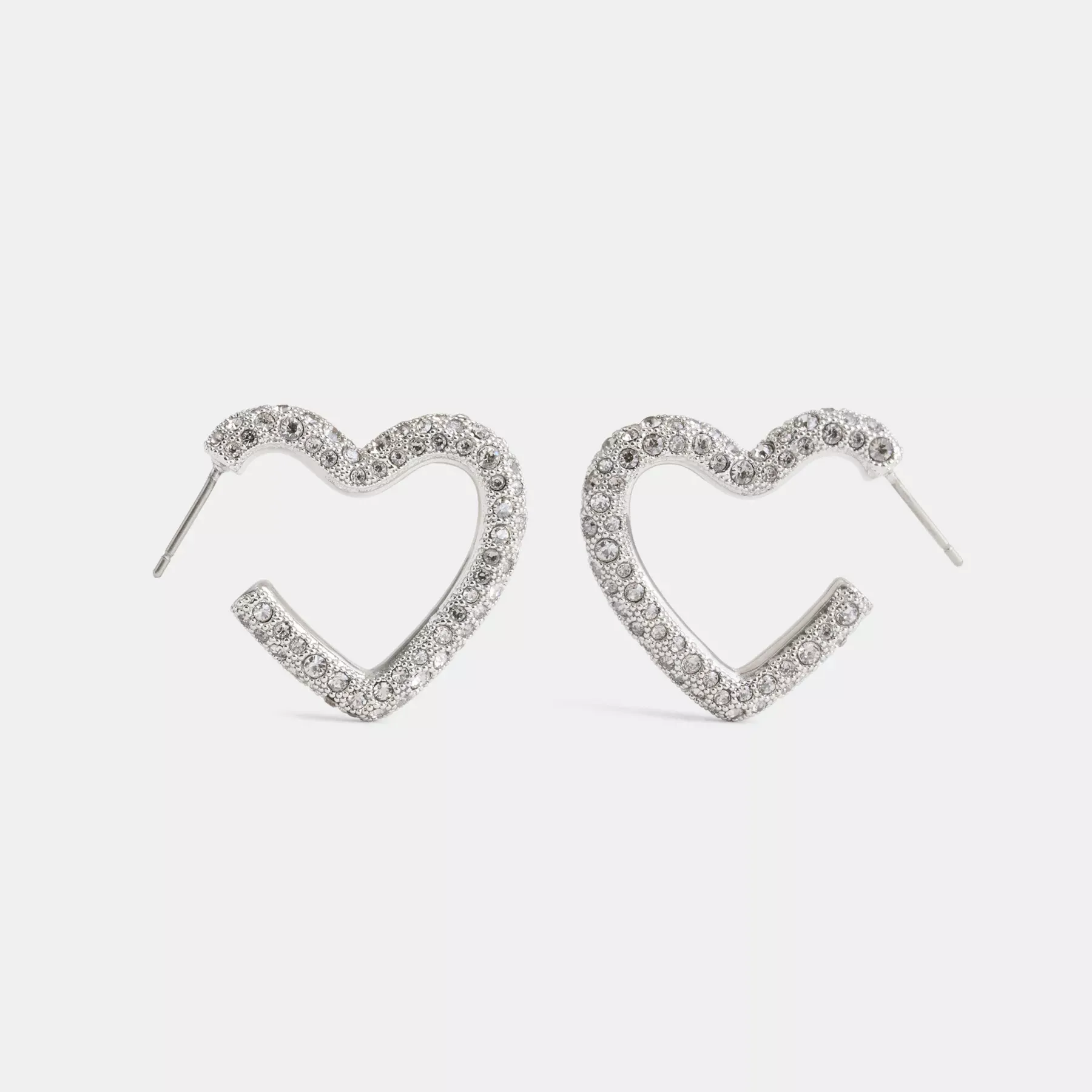 Pavé Heart Hoop Earrings