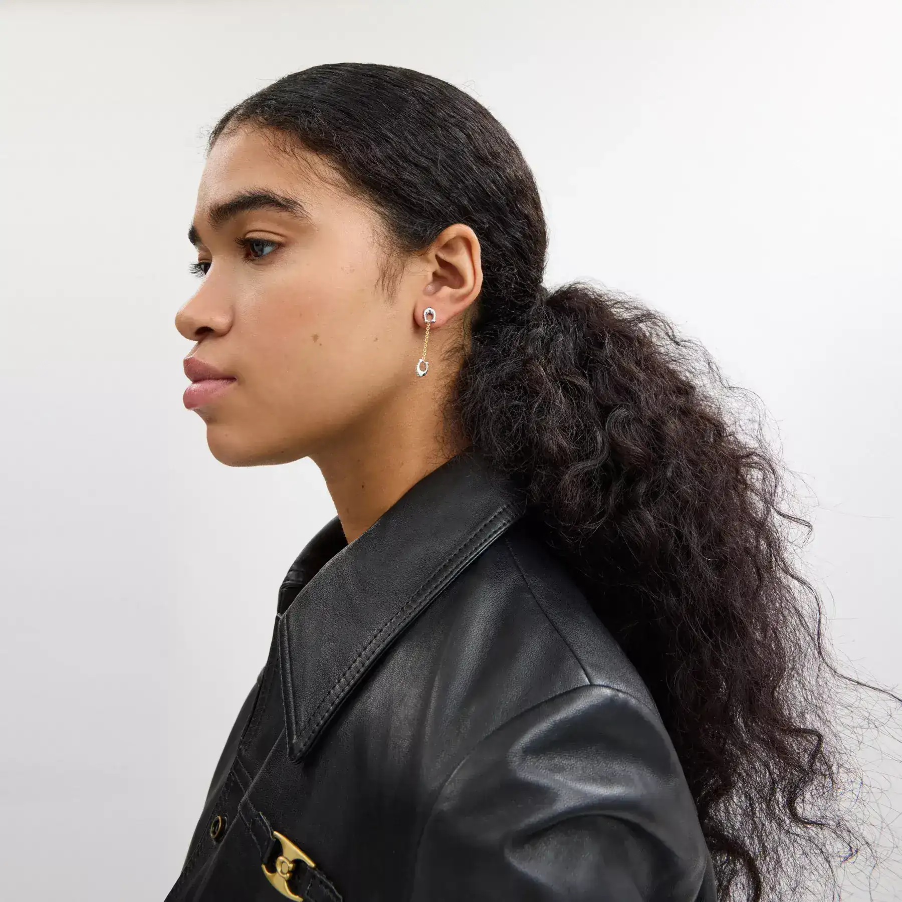 Pavé Signature Chain Linear Earrings