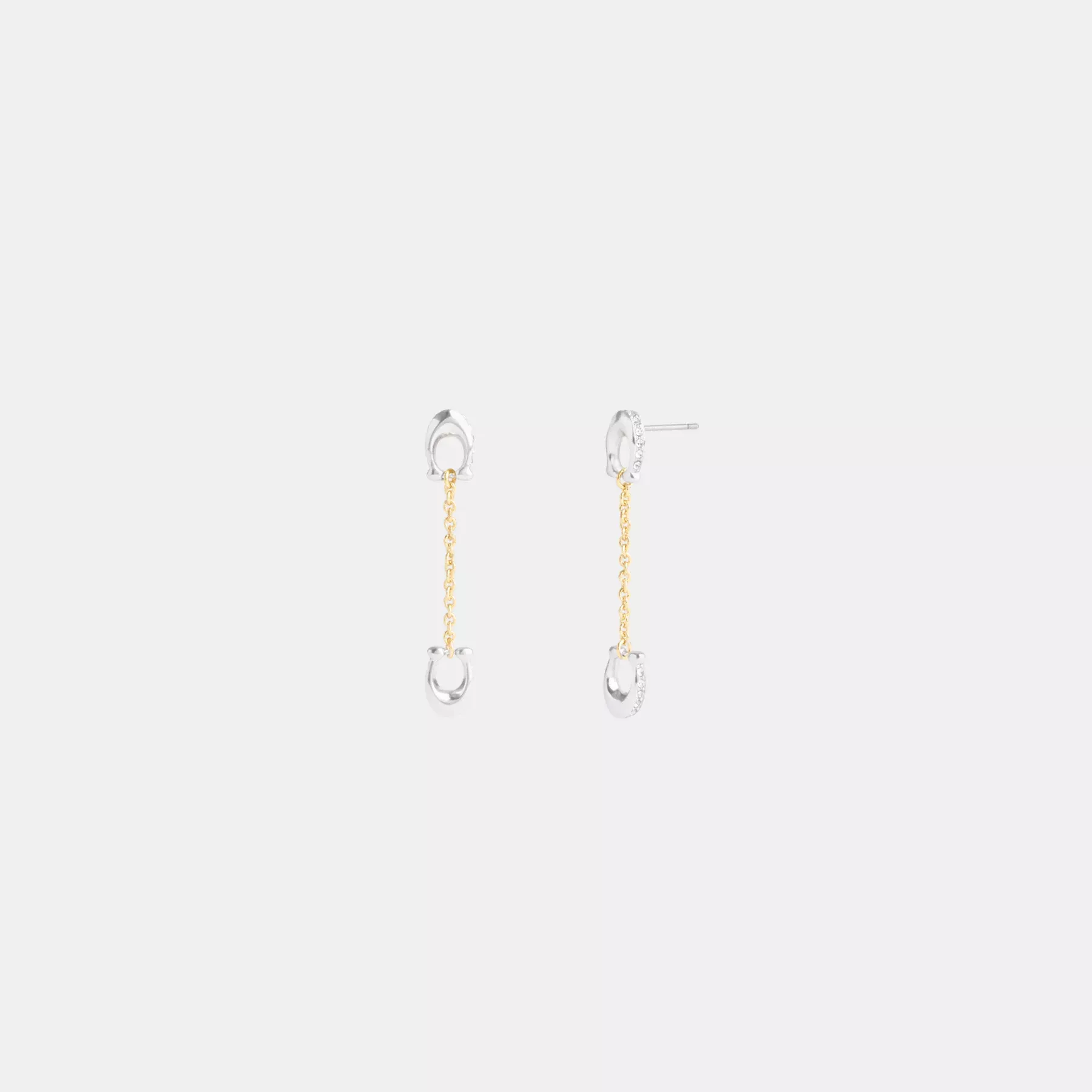 Pavé Signature Chain Linear Earrings