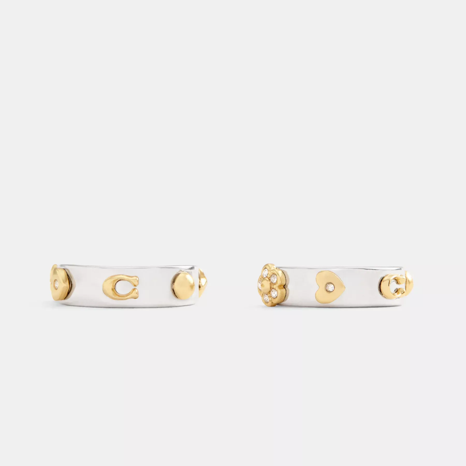 Pavé Tea Rose And Heart Hoop Earrings