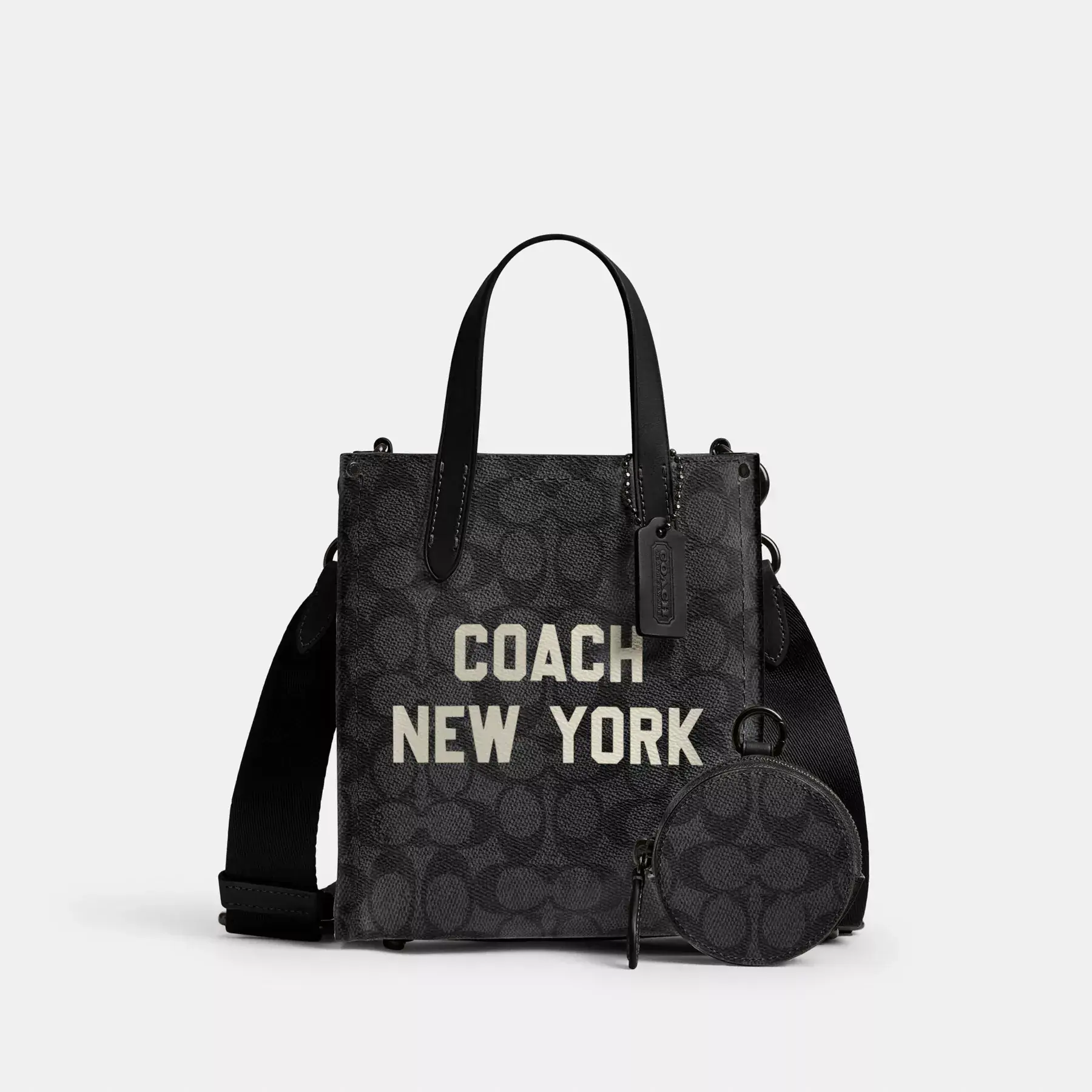 Relay Tote Bag 17 In Signature Canvas With Coach Graphic