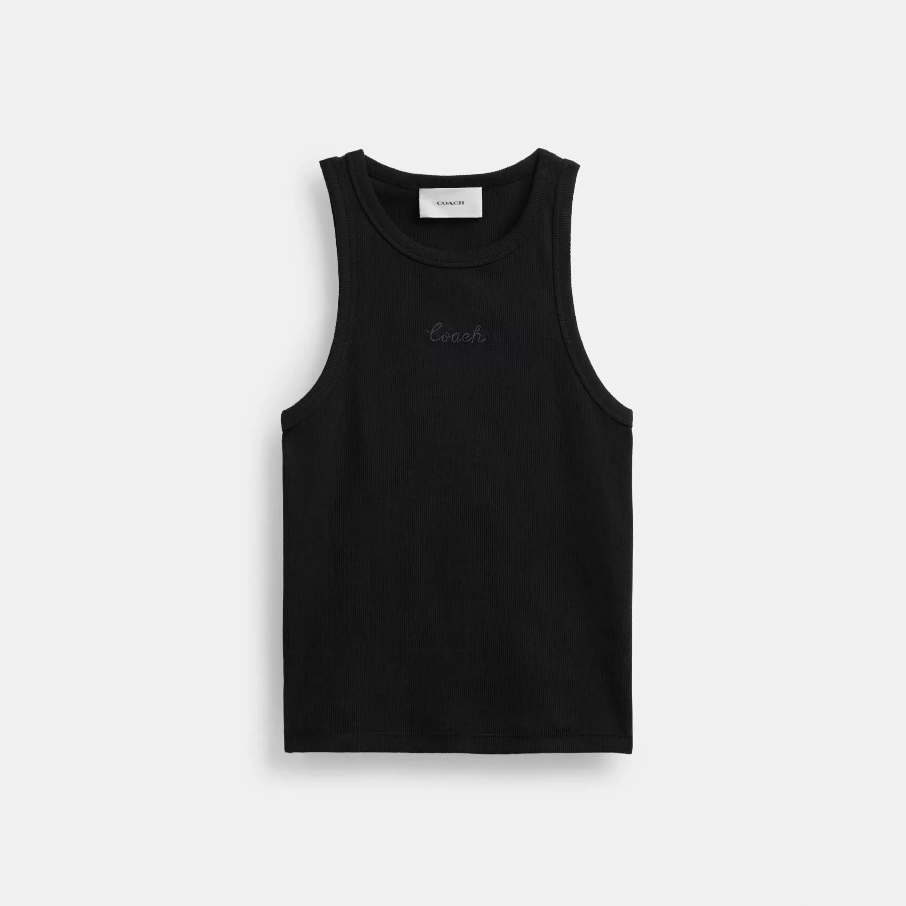 Ribbed Coach Script Tank Top