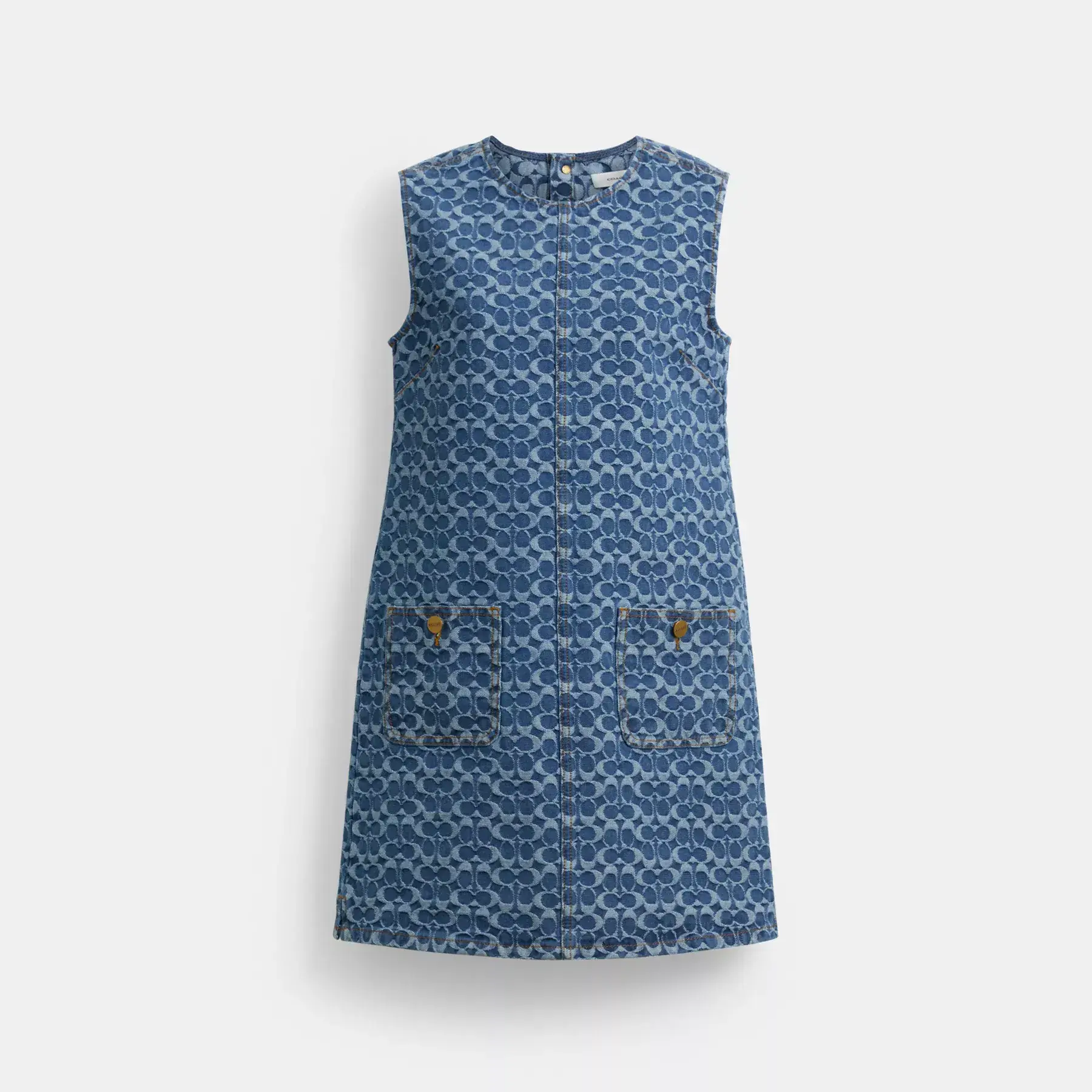 Signature Denim Mini Dress In Organic Cotton Signature Denim Mini Dress In Organic Cotton