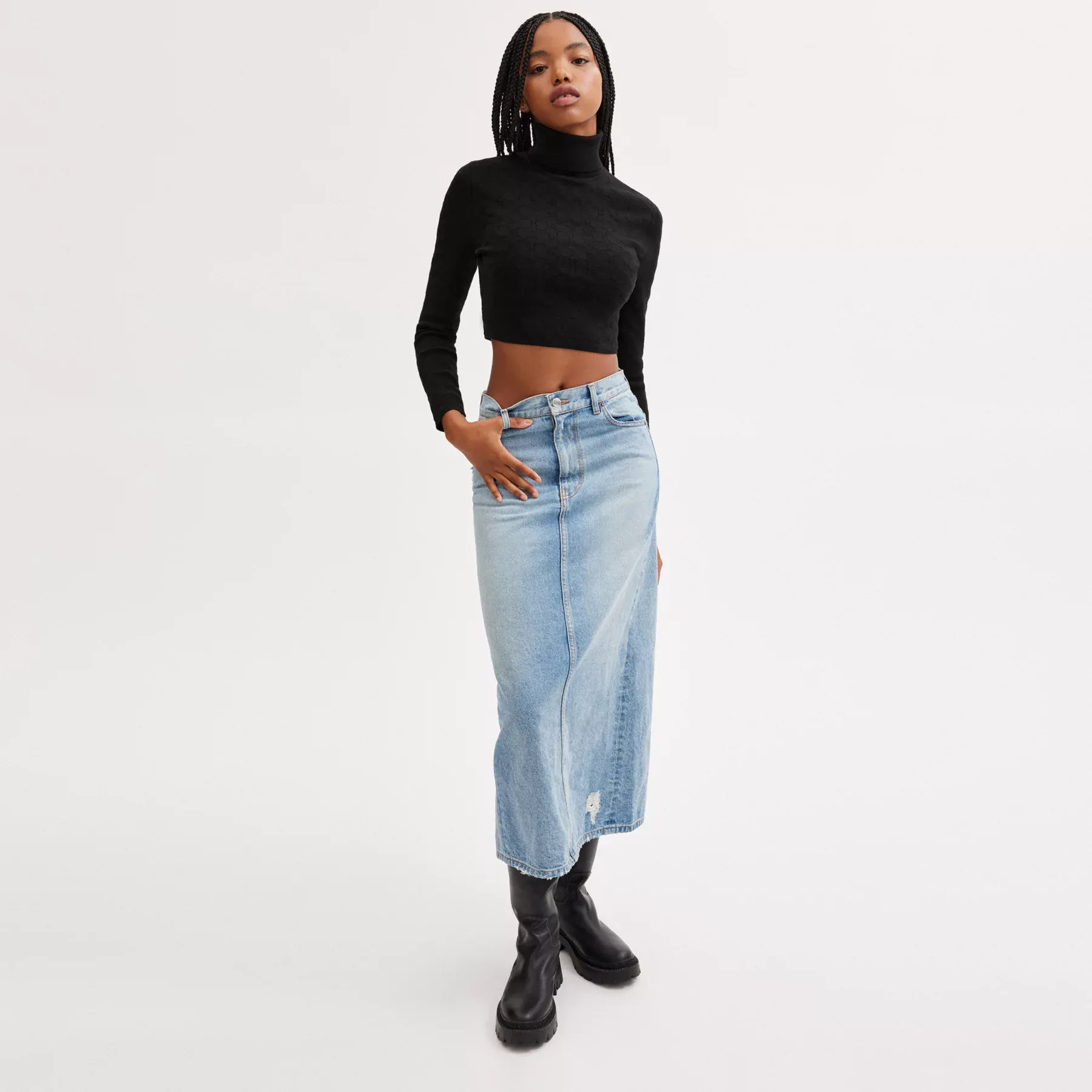 Signature Knit Cropped Turtleneck