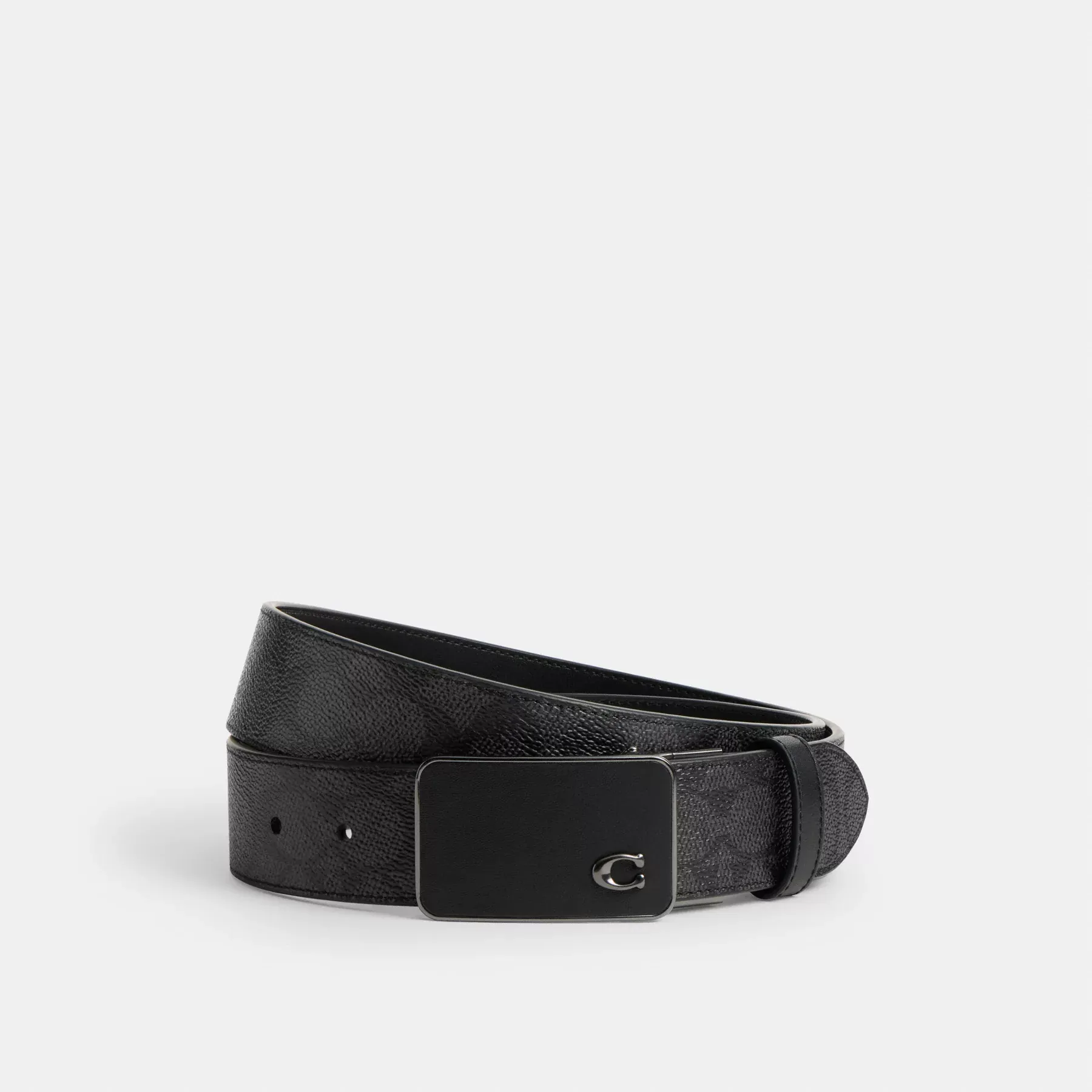 Signature Plaque Buckle Cut-To-Size Reversible Belt, 38mm