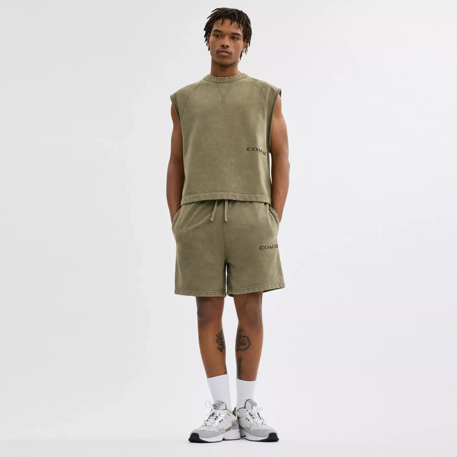 Sleeveless Garment Dye Crewneck