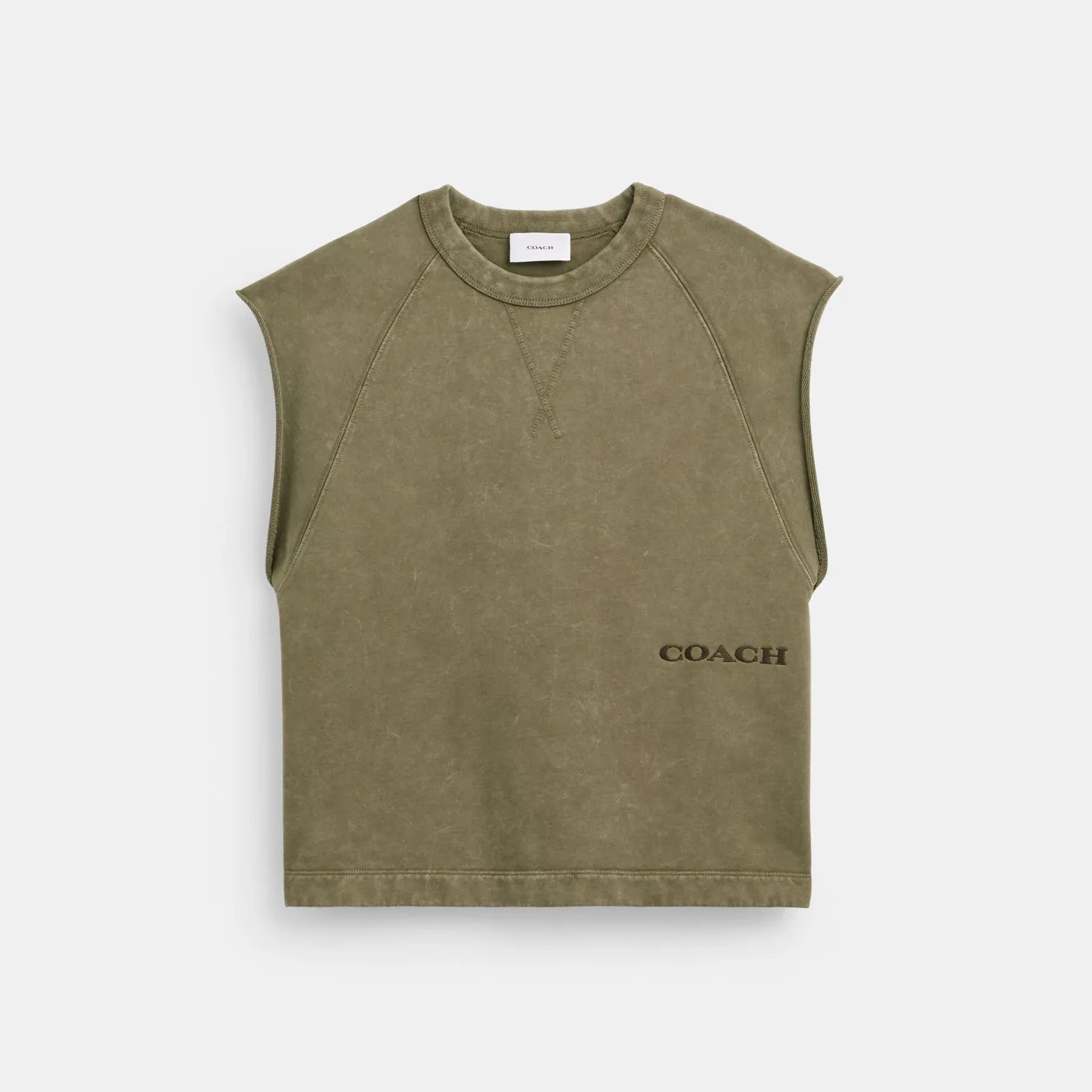 Sleeveless Garment Dye Crewneck