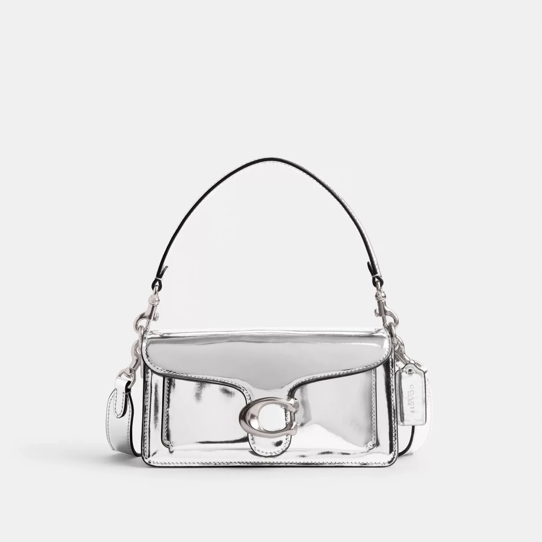 Tabby Shoulder Bag 20 In Silver Metallic