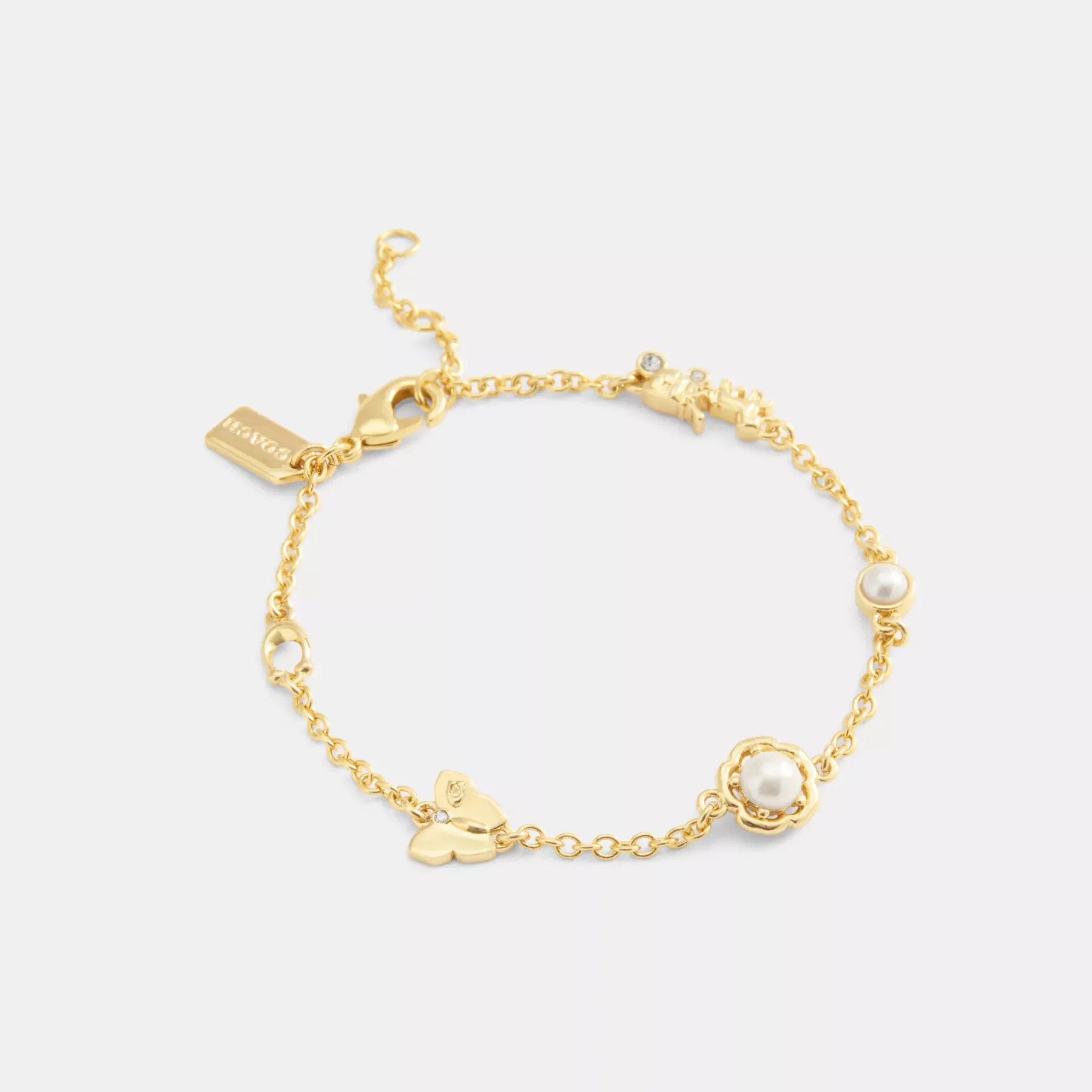 Tea Rose Pearl Linear Bracelet
