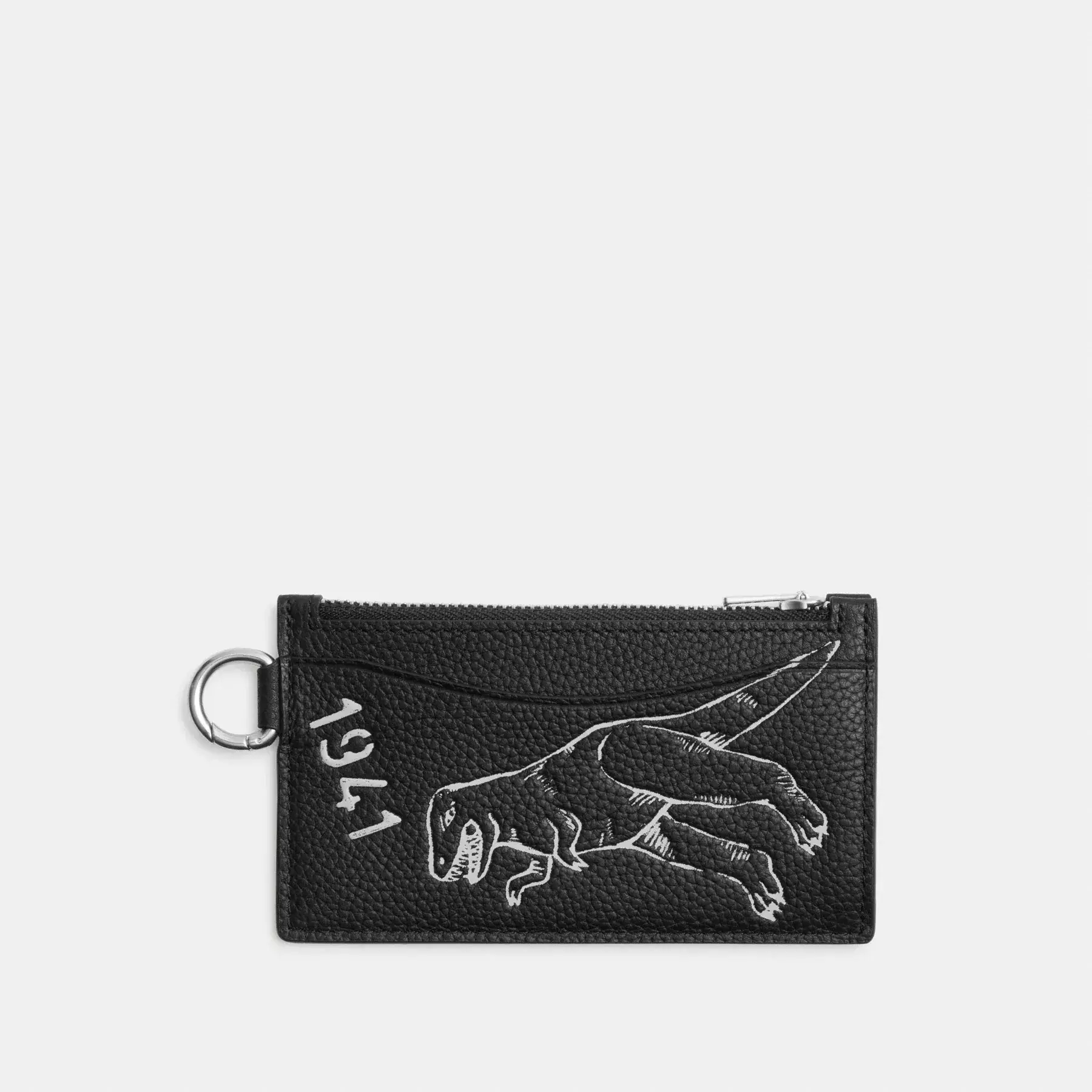 Zip Card Case With Sketch Print